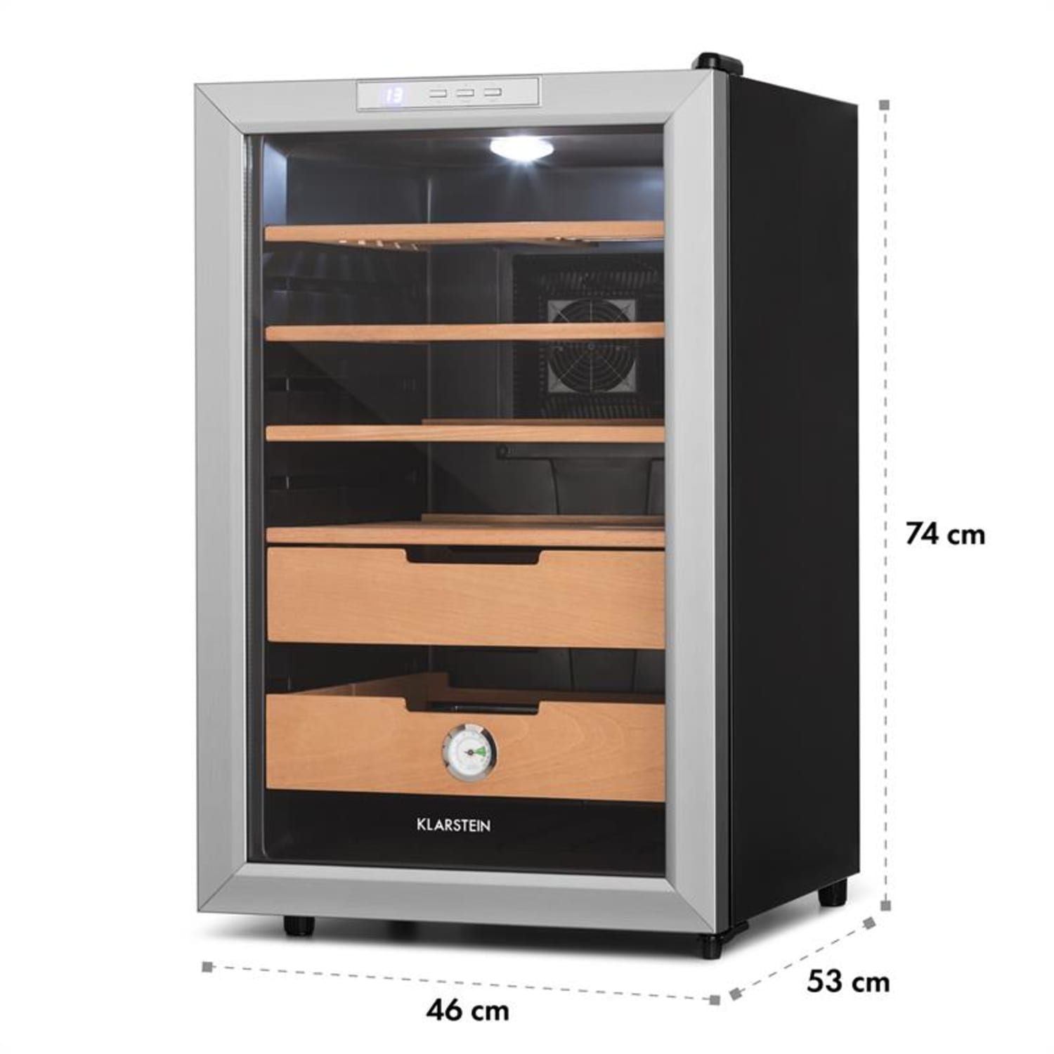 El Presidente 65 humidori 70 W kosketus setripuinen 65 l LED musta 65 l | Hopea