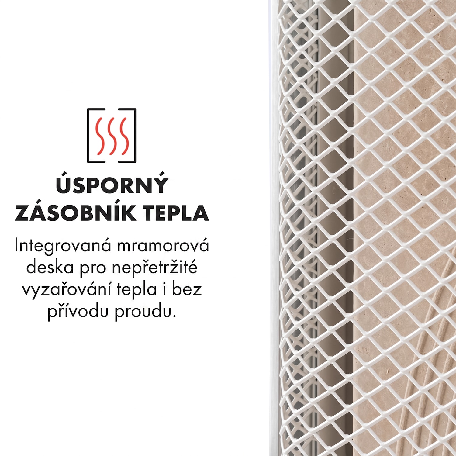 HeatPal Marble, infračervený ohřívač, 1300 W, mramor, hliník Stříbrná