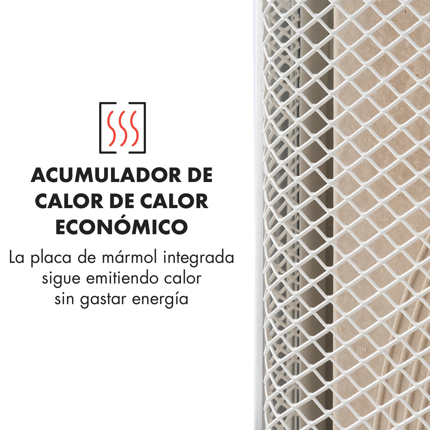 HeatPal Marble Calentador infrarrojo Calefactor 1300W almacenamiento de calor mármol aluminio Plata