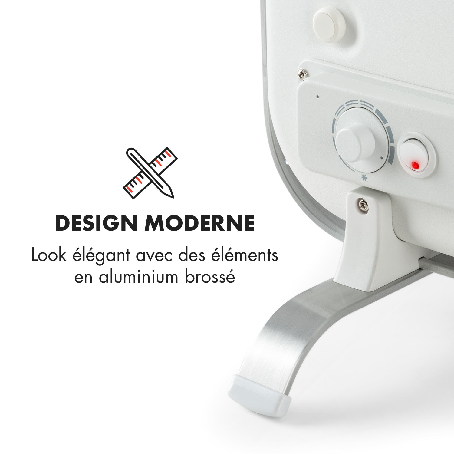 HeatPal Marble radiateur infrarouge 1300 W accumulateur de chaleur marbre aluminium Argent