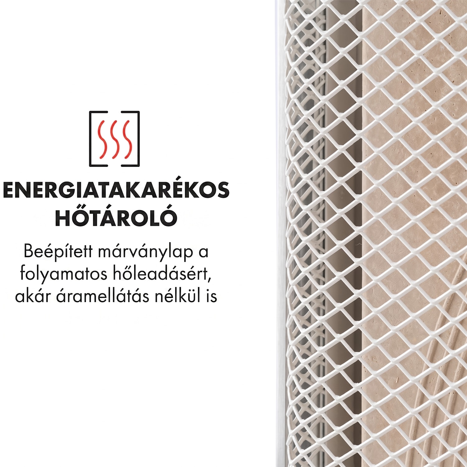 HeatPal Marble, infravörös fűtőtest, 1300W, hőmegtartó, márvány, alumínium 