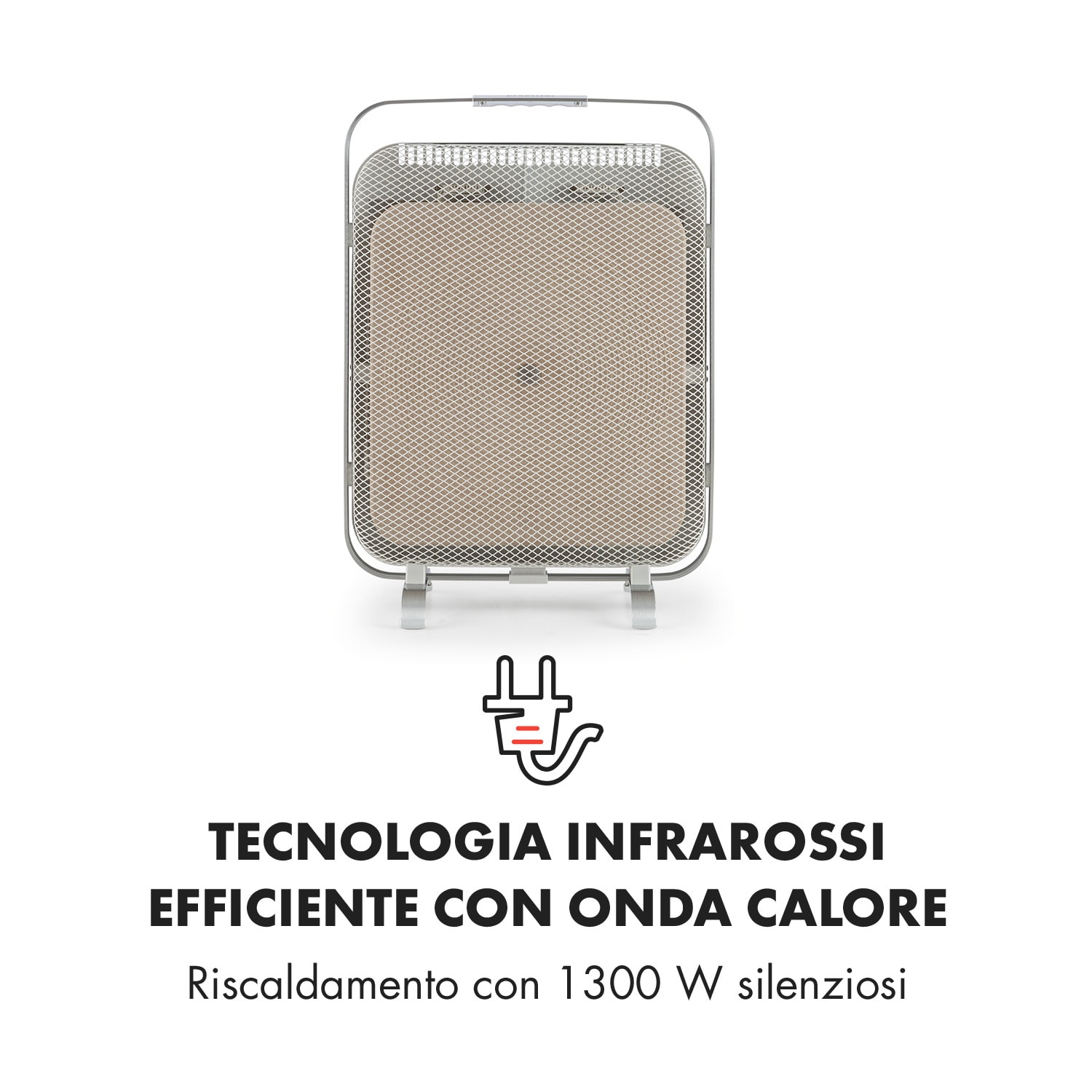 HeatPal Marble Radiatore a Infrarossi 1300 W Accumulatore Termico Marmo Alluminio Argento