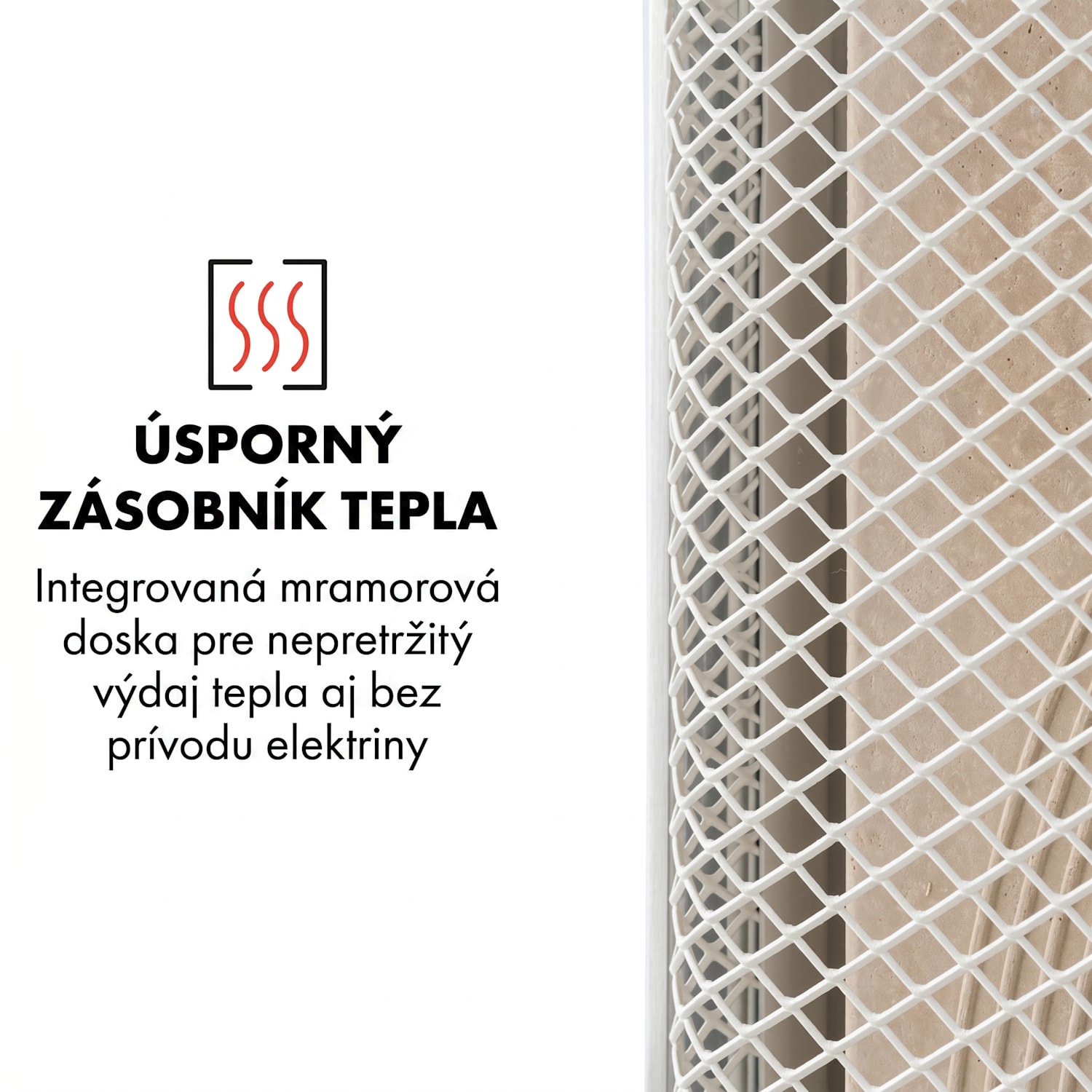 HeatPal Marble, infračervený ohrievač, 1300 W, uloženie tepla, mramor, hliník 