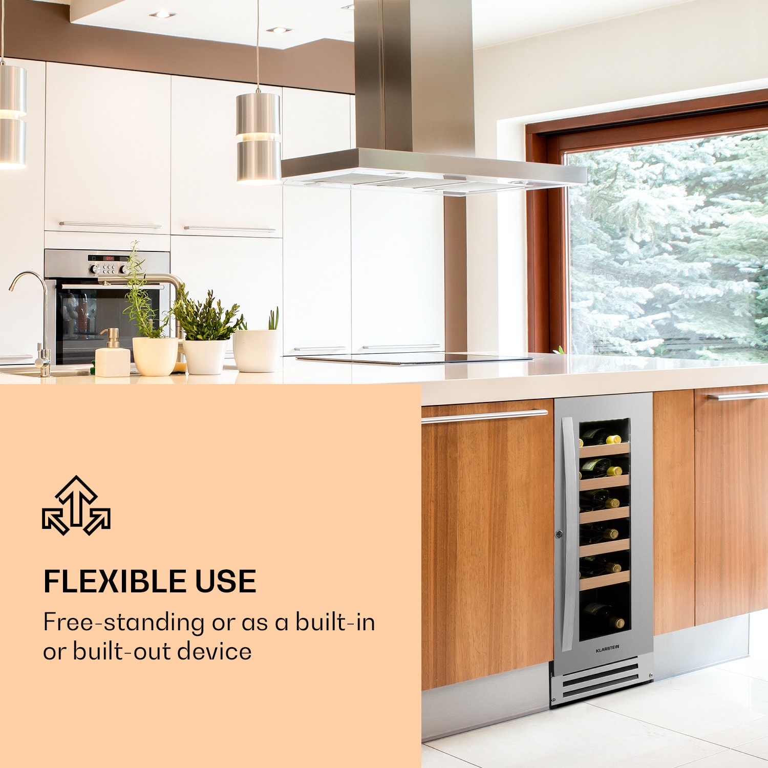 Vinovilla охладител за вино 50 литра / 20 бутилки Стъклена врата Неръждаема стомана 20 бутилки | 1 | Неръждаема стомана