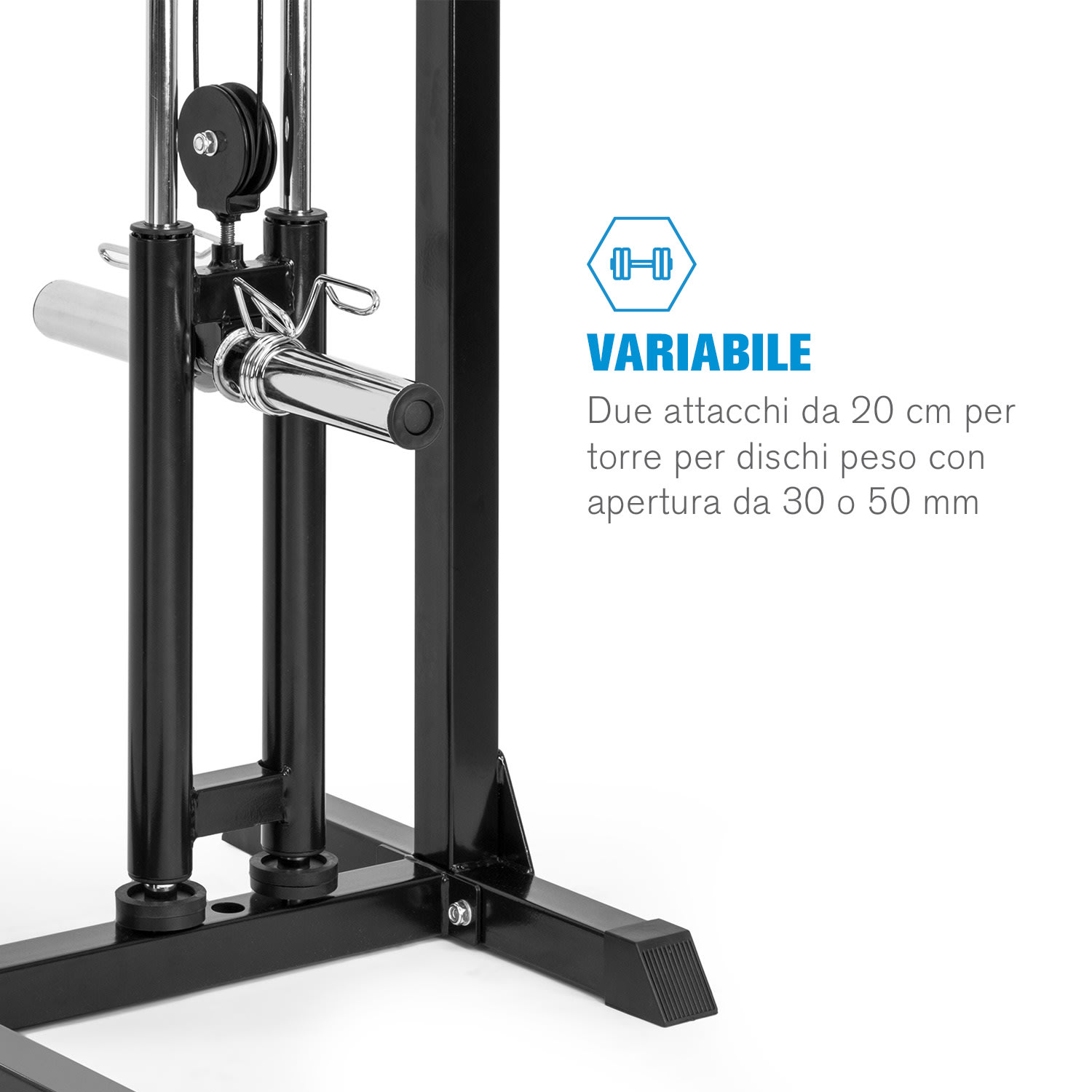 Cable Power Stazione per Trazioni Acciaio 30/50mm nero 