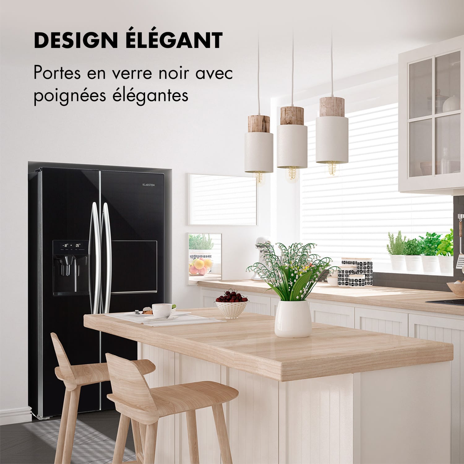 Grand Host XXL Combiné réfrigérateur congélateur 550L Classe A+ - Noir Noir