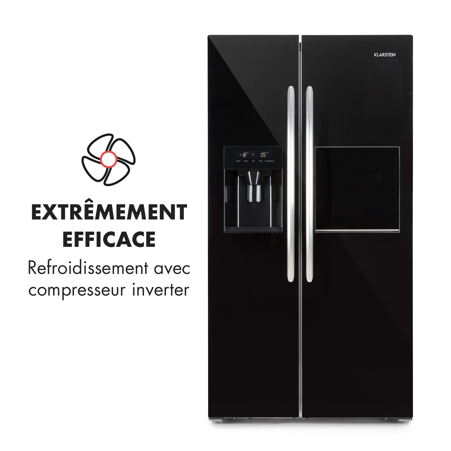 Grand Host XXL Combiné réfrigérateur congélateur 550L Classe A+ - Noir Noir
