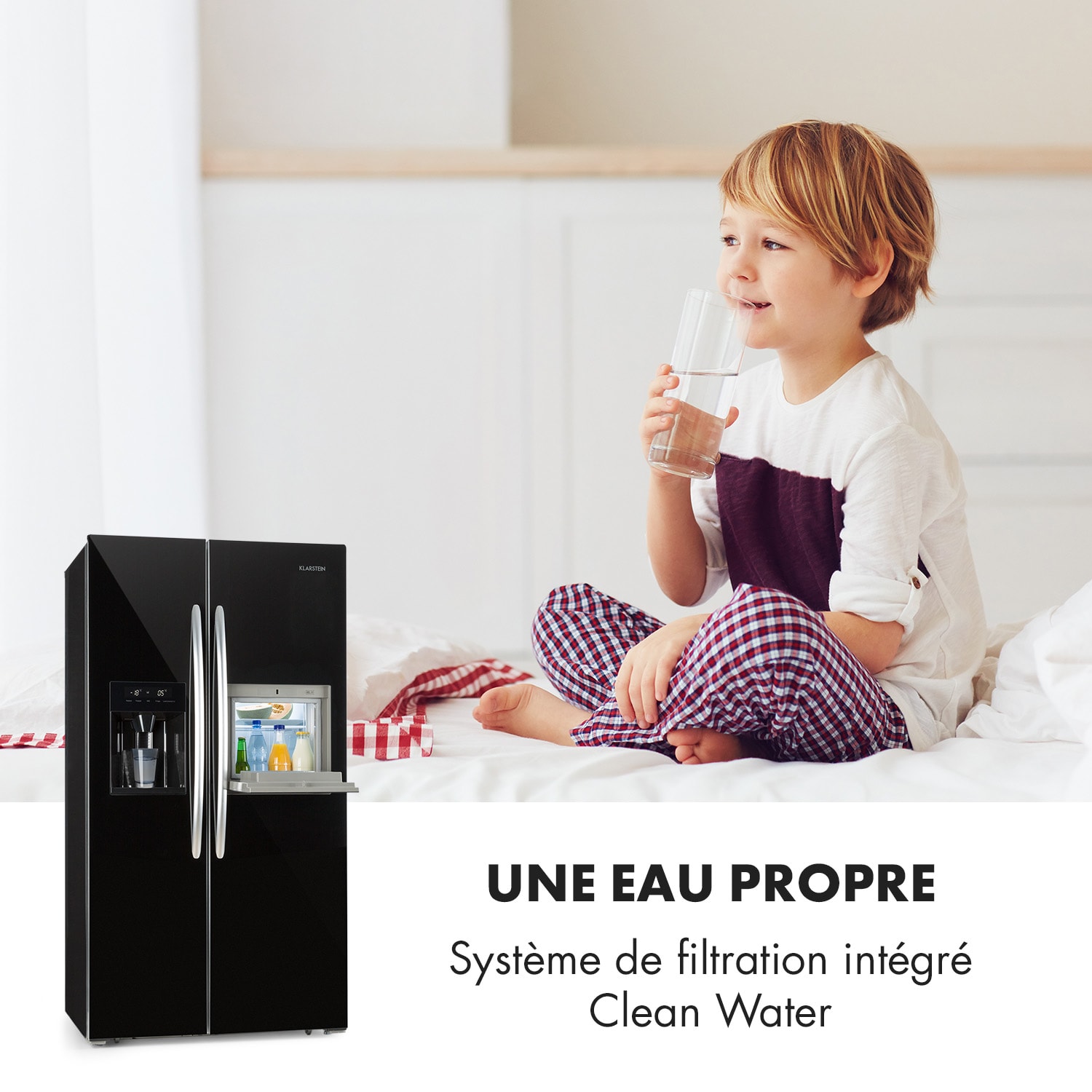 Grand Host XXL Combiné réfrigérateur congélateur 550L Classe A+ - Noir Noir