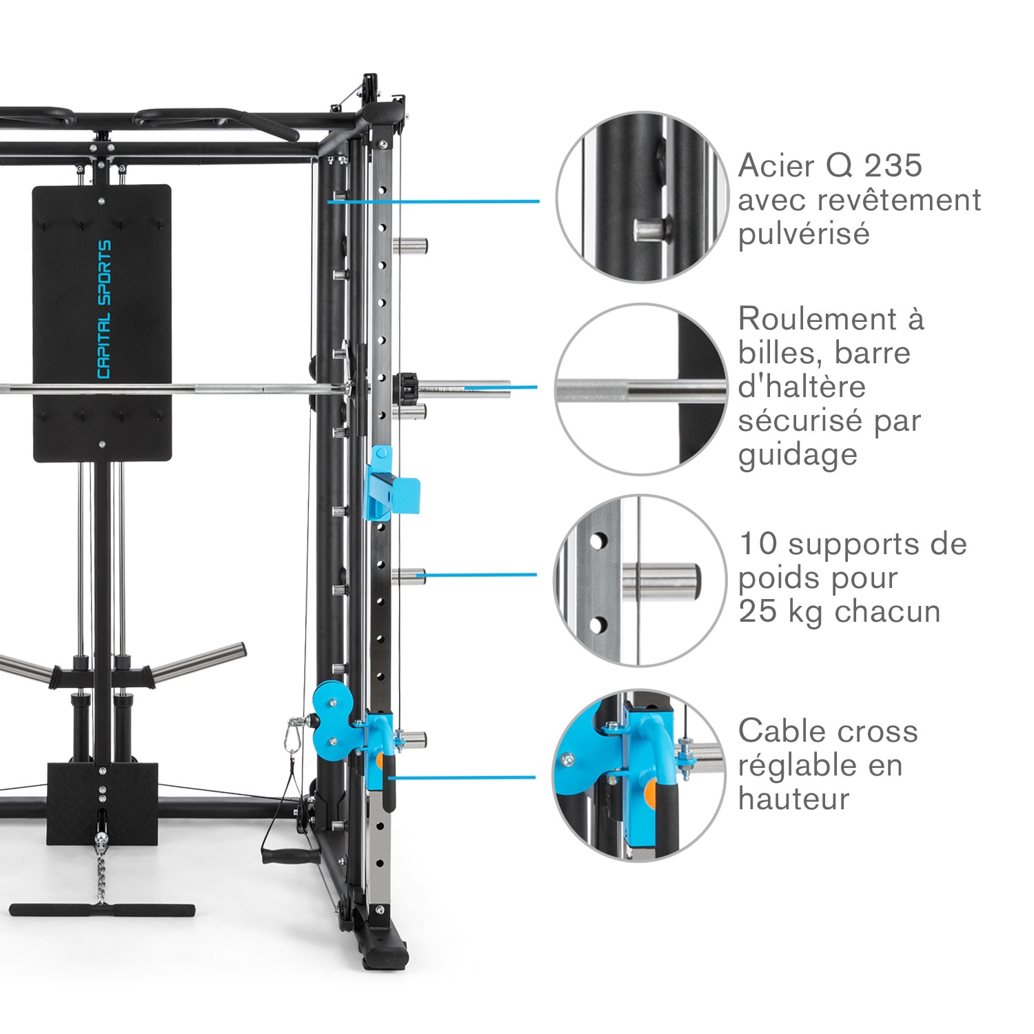 Pro Amaze Machine Smith cable cross  barre de tractions 