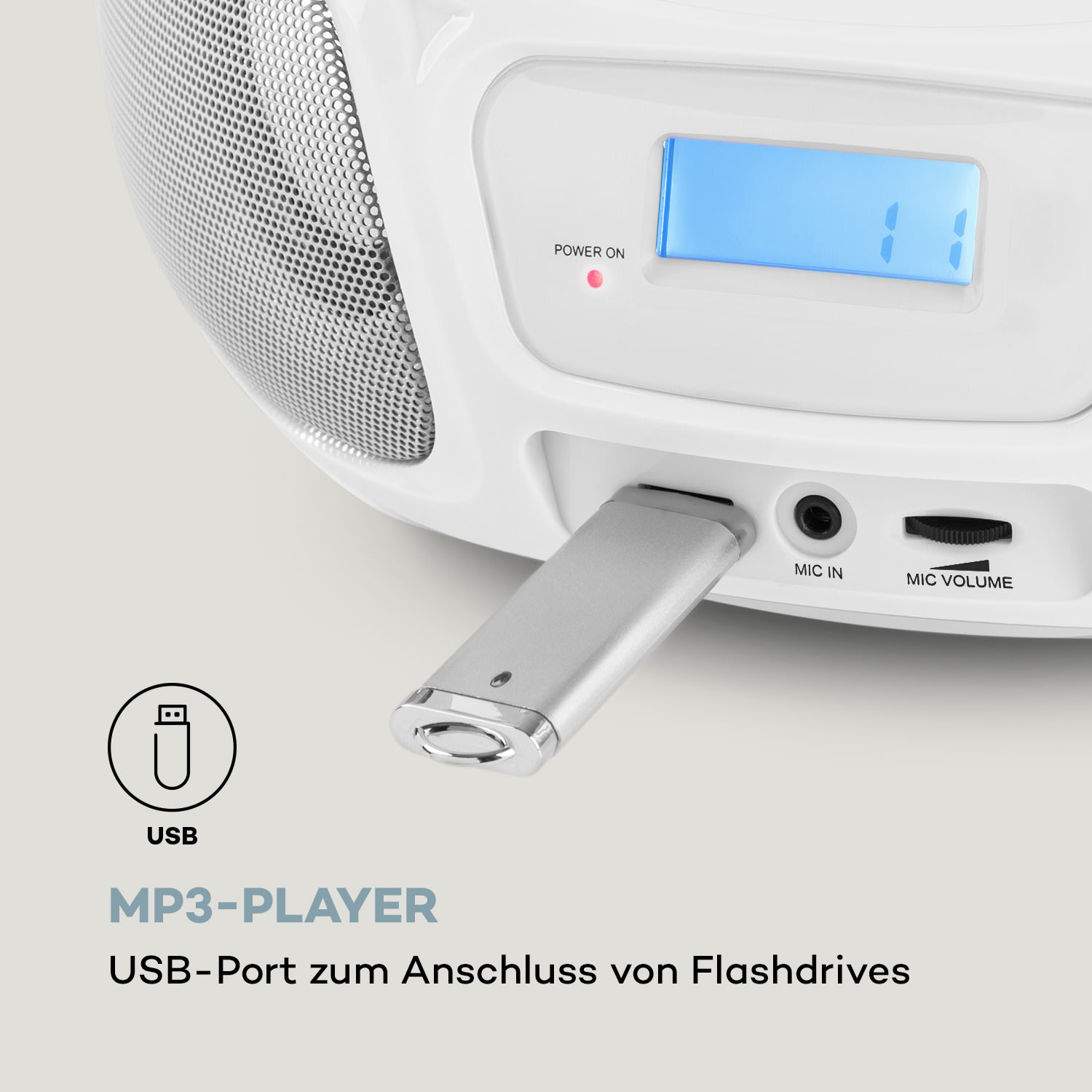 Roadie Sing CD Boombox UKW-Radio Lichtshow CD-Player Mikrofon 