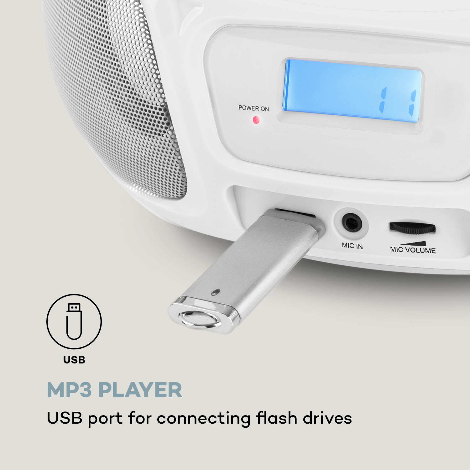 Roadie Sing CD Boombox FM rádio Svetelná show CD prehrávač Mikrofón 