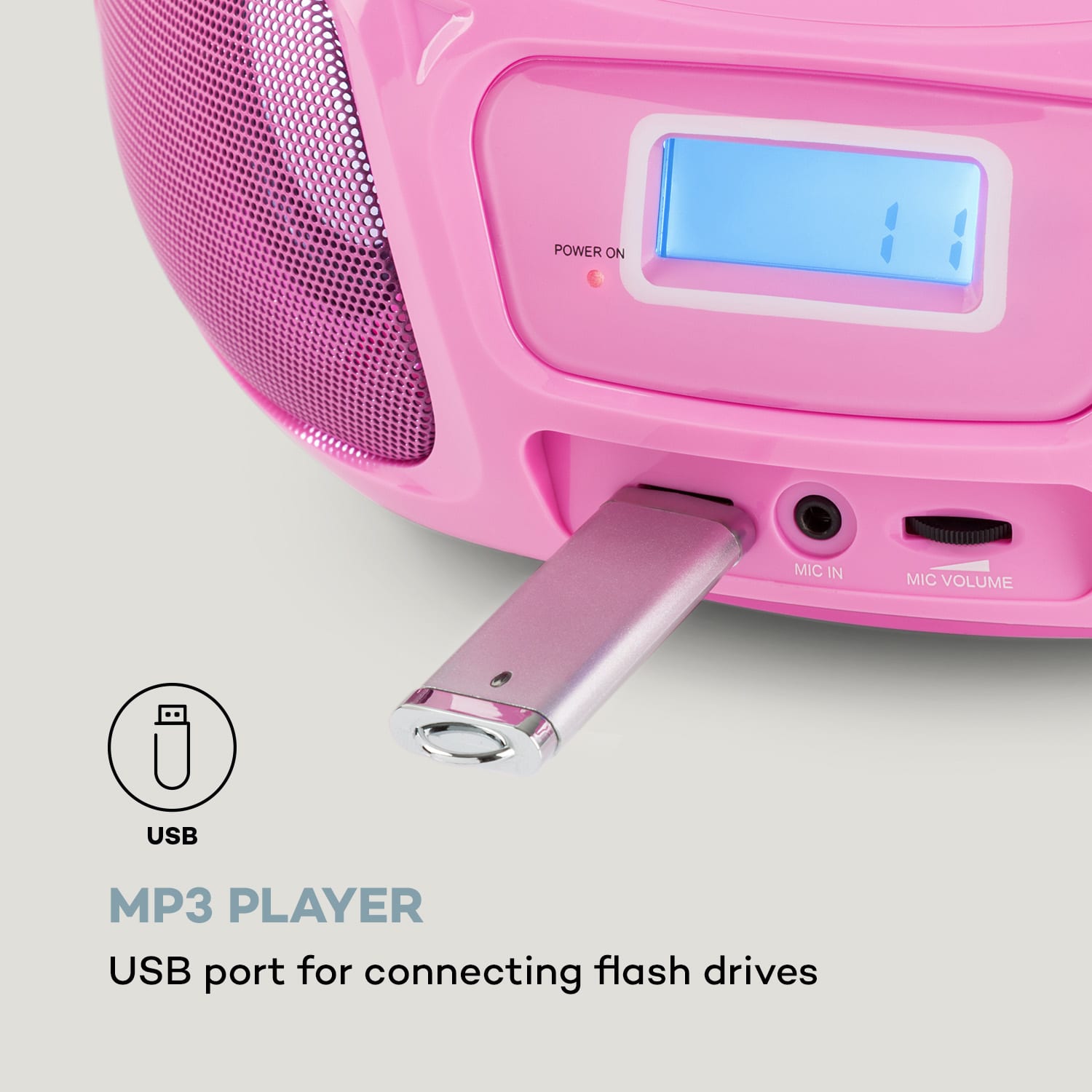 Roadie Sing CD Boombox FM rádio Svetelná show CD prehrávač Mikrofón 