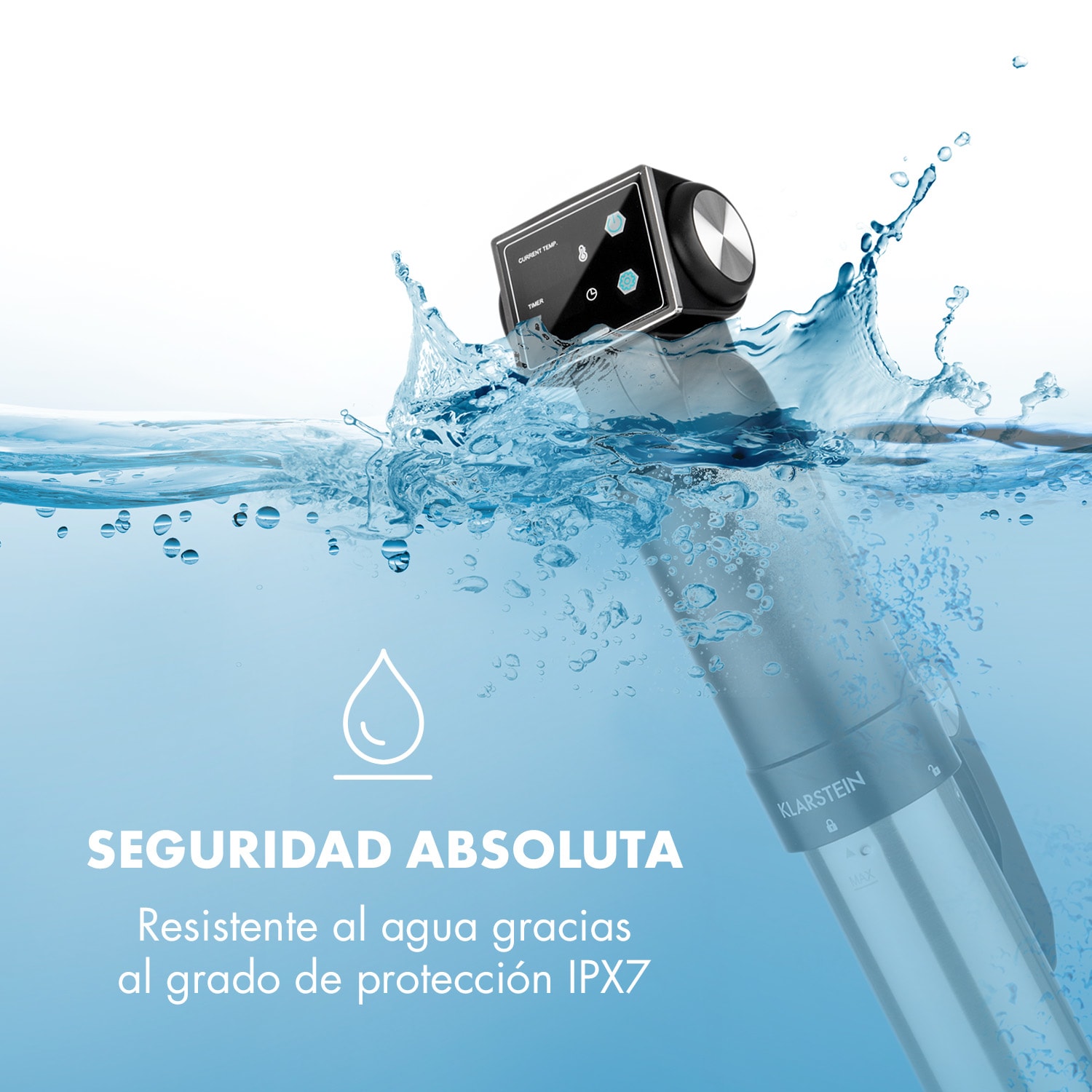 Quickstick Pro Sous Vide Cocedor Bomba 3D Distribución uniforme de calor 0-90 °C Negro Negro