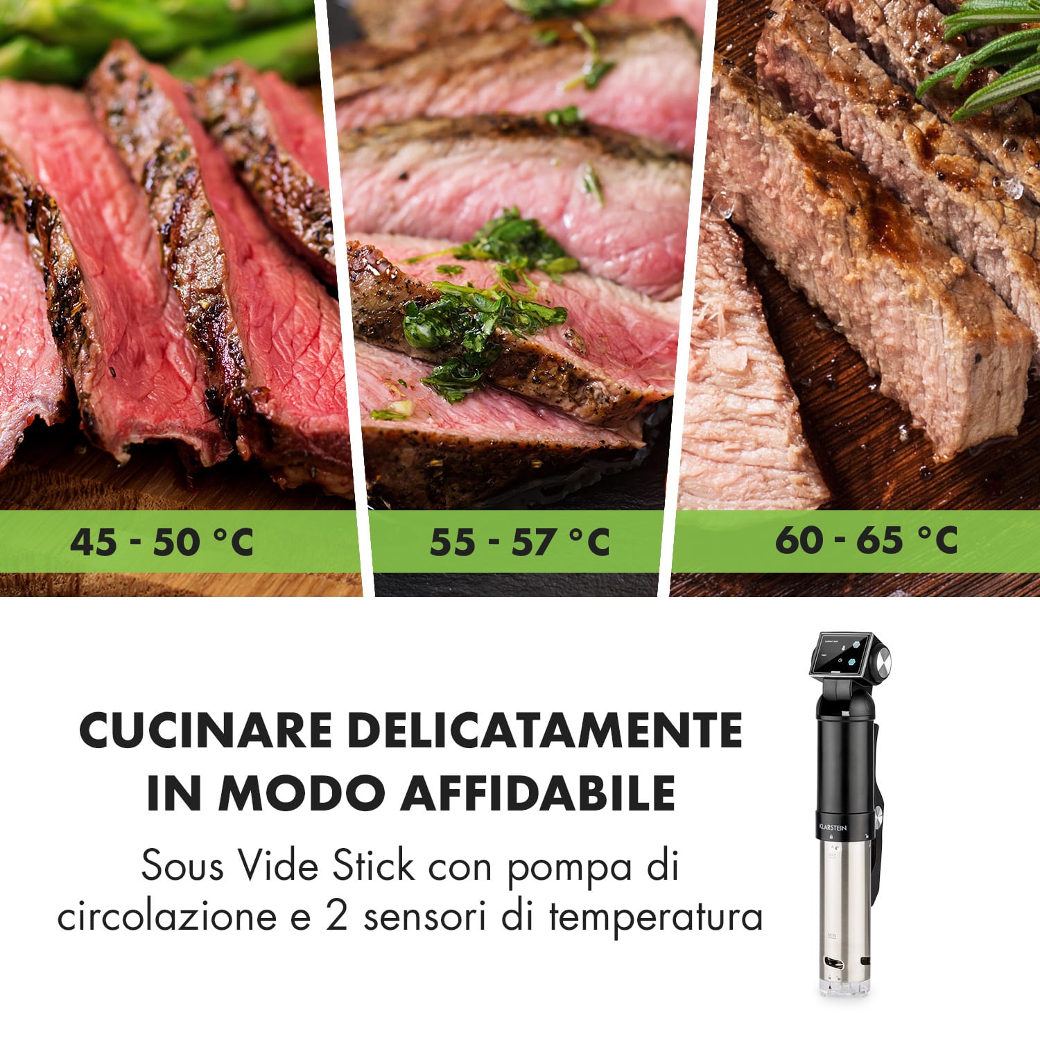 Quickstick Pro Circolatore Immersione Sous Vide 3D Streamline Heating Nero