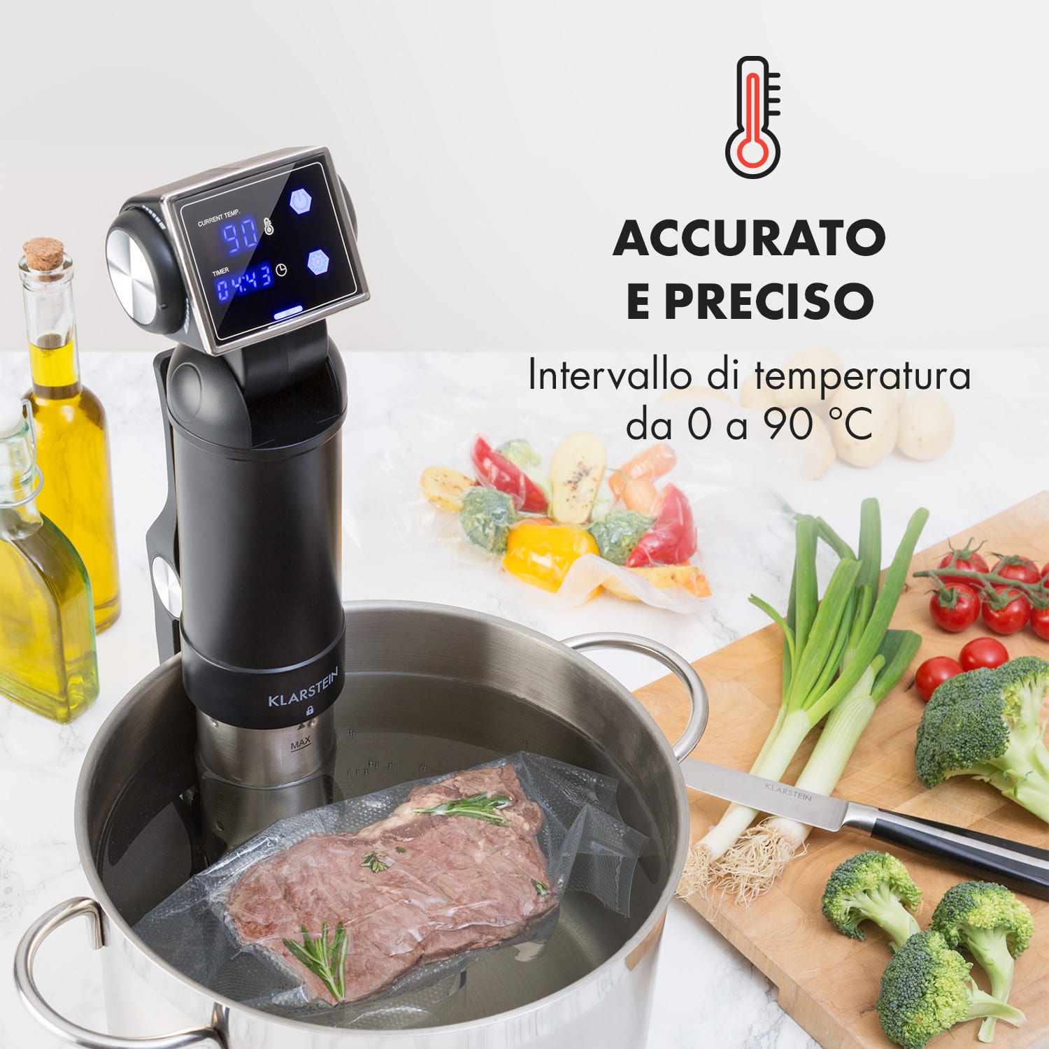 Quickstick Pro Circolatore Immersione Sous Vide 3D Streamline Heating Nero