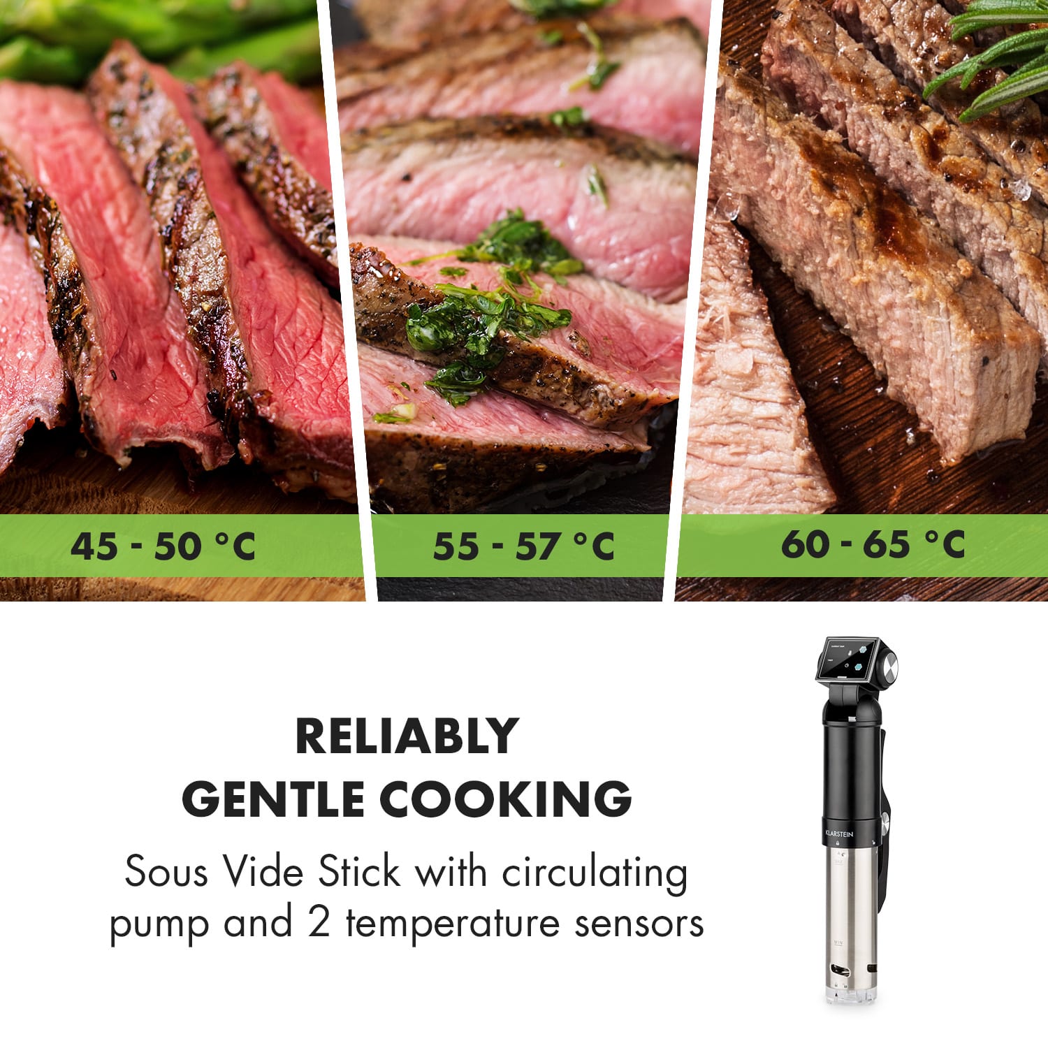 Quickstick Pro, Sous-Vide keringető, pumpa, 3D Streamline HeatingTECHNOLÓGIA, 0-90 °C, fekete Fekete