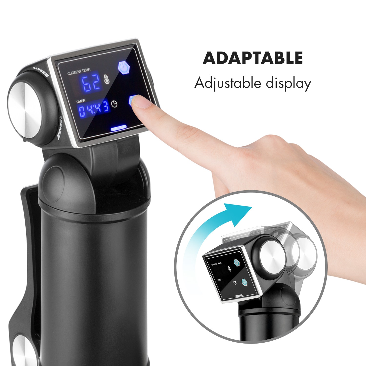 Quickstick Pro, Sous-Vide keringető, pumpa, 3D Streamline HeatingTECHNOLÓGIA, 0-90 °C, fekete Fekete