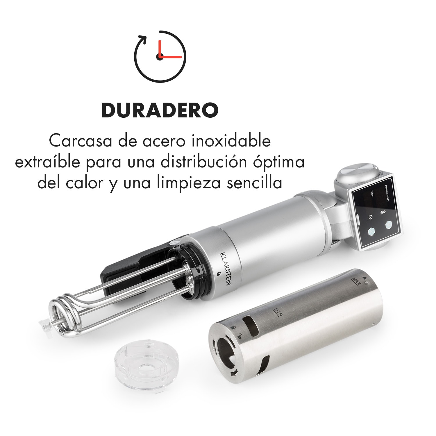 Quickstick Pro Sous Vide Cocedor Bomba 3D Distribución uniforme de calor 0-90 °C Blanco Plata