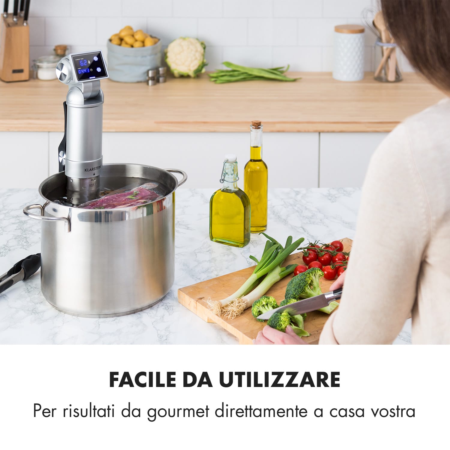 Quickstick Pro Pompa Sous Vide 3D Streamline Heating 0-90 °C Argento Argento