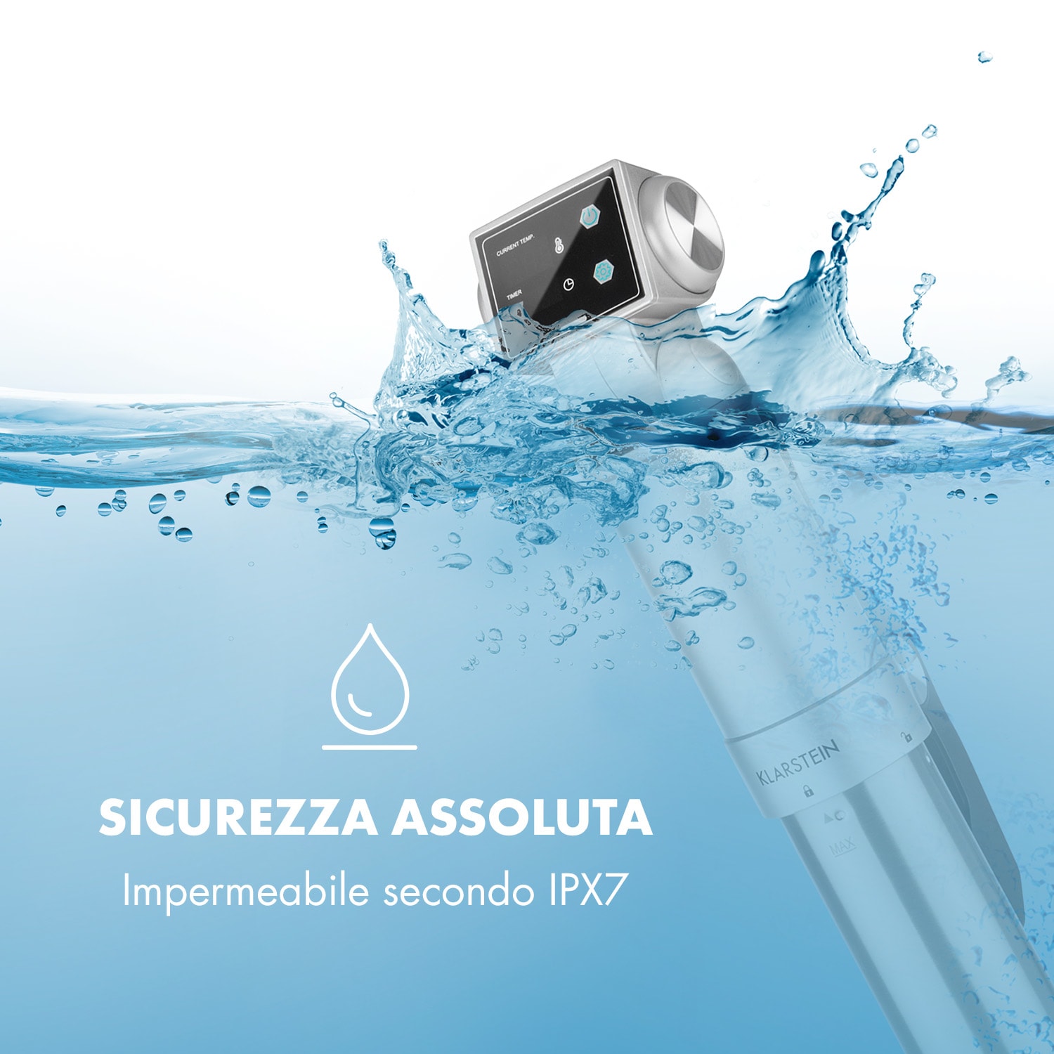 Quickstick Pro Pompa Sous Vide 3D Streamline Heating 0-90 °C Argento Argento