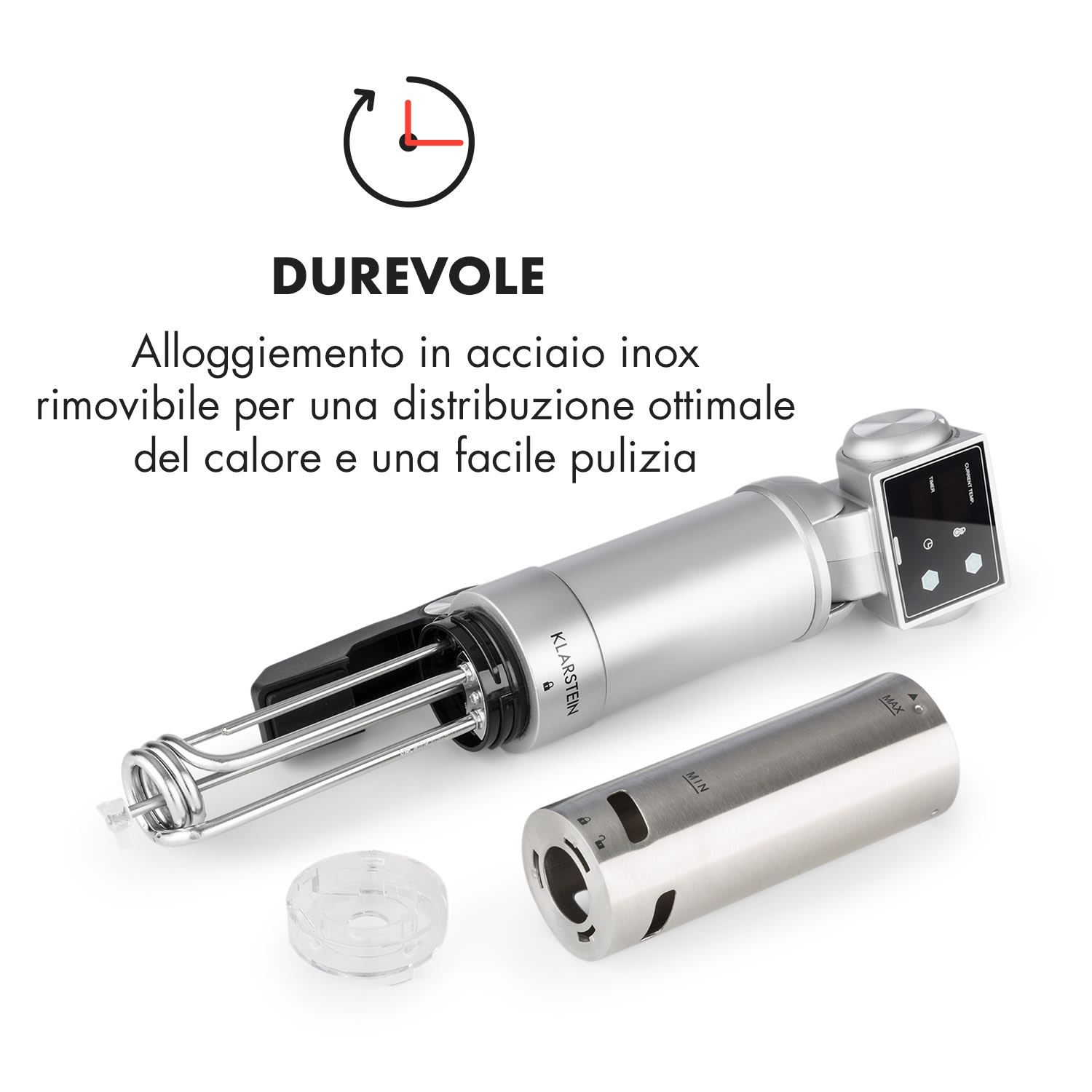 Quickstick Pro Pompa Sous Vide 3D Streamline Heating 0-90 °C Argento Argento