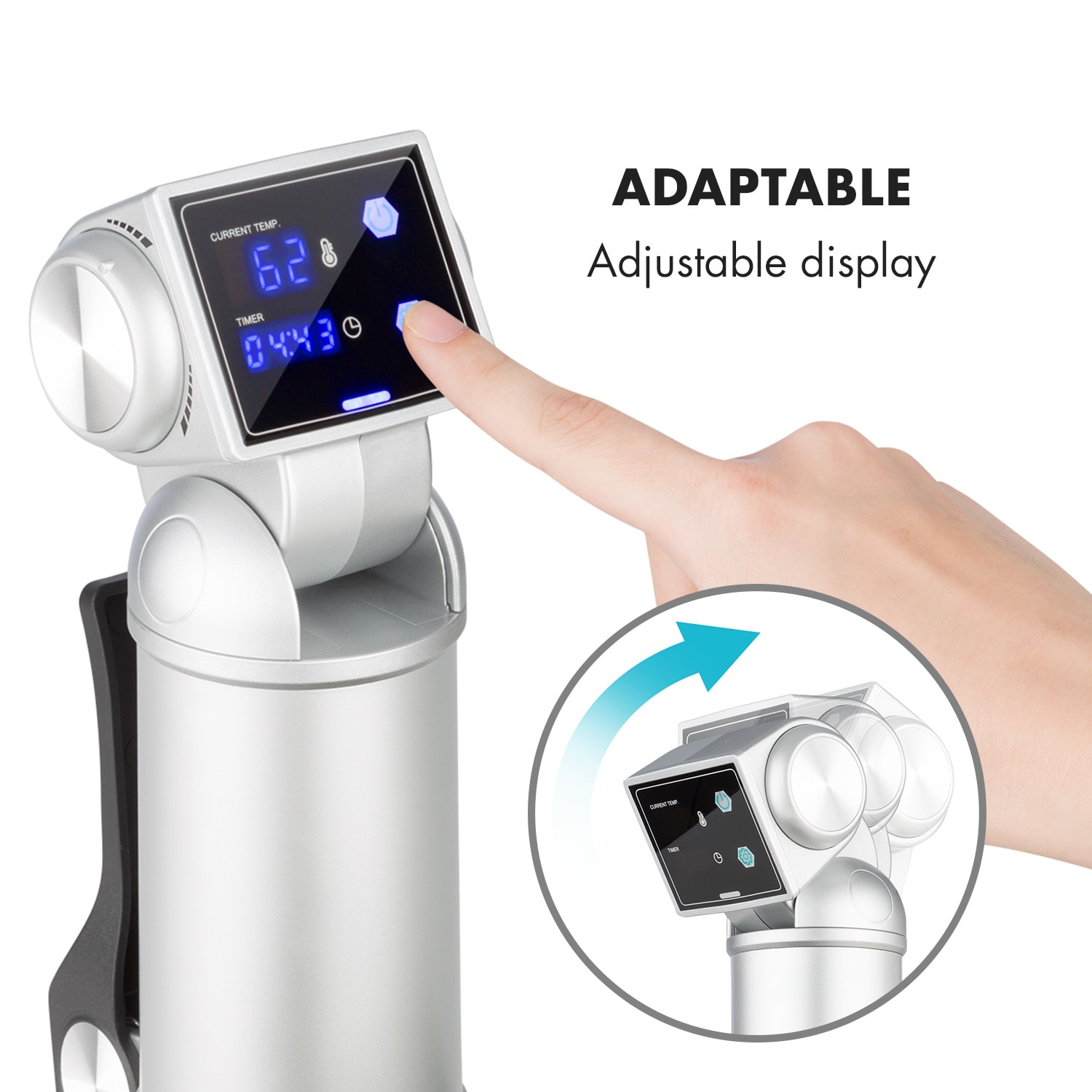 Quickstick Pro, Sous-Vide keringető, pumpa, 3D Streamline Heating technológia,0-90 °C, ezüst Ezüst