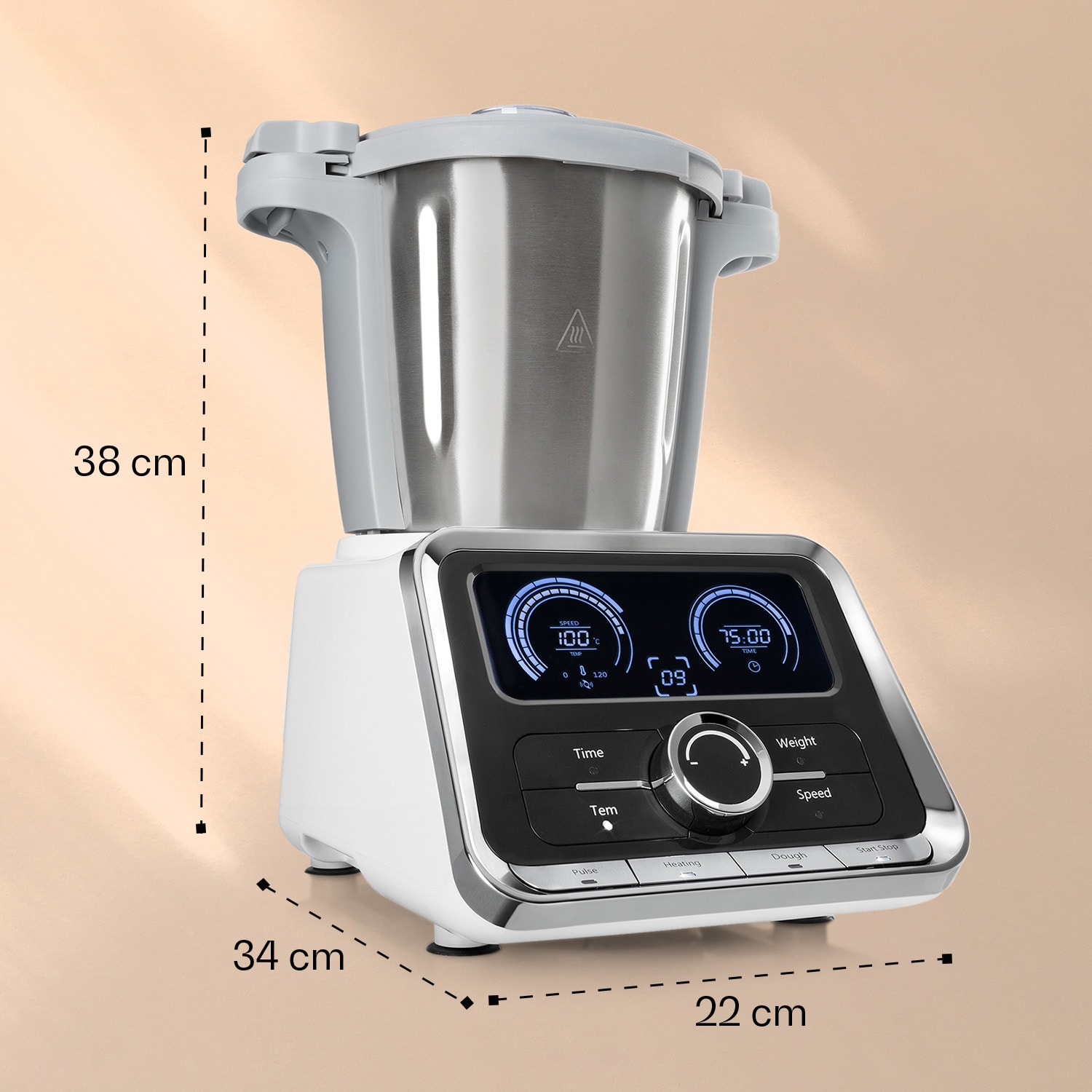 GrandPrix кухненски робот, 500W/1000W 2,5l, купа за смесване от неръждаема стомана, бял цвят 