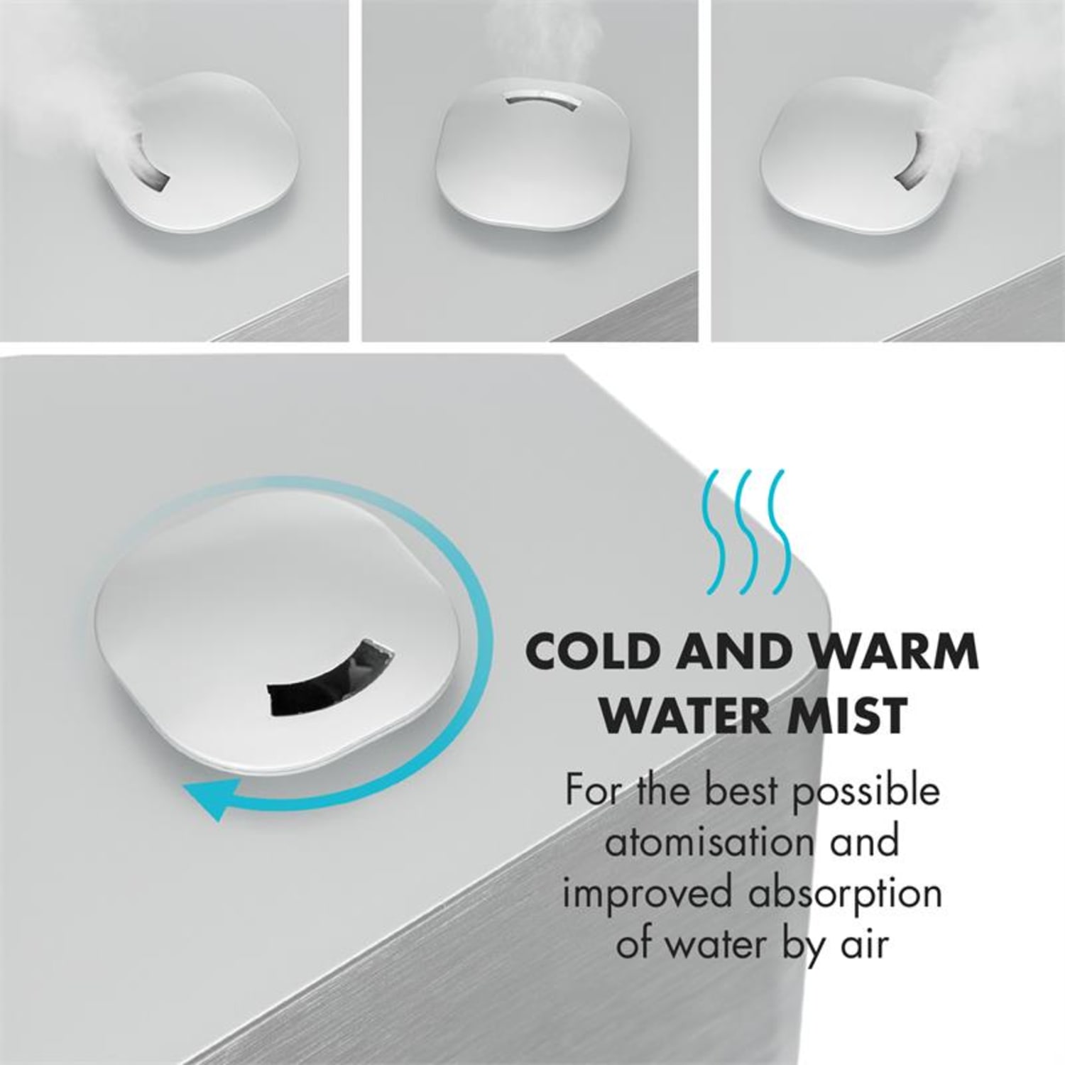Cubix Humidificador de aire Ambientes Medianos Ionizador 350ml/h Tanque de 5,5l Modo infantil 