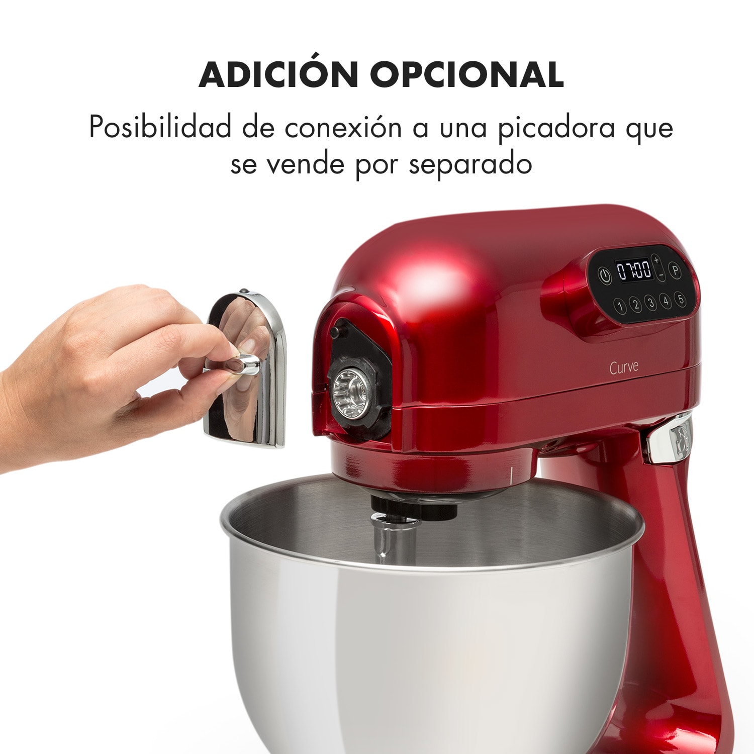 Curve Robot de cocina Display LED 5 velocidades rojo Rojo