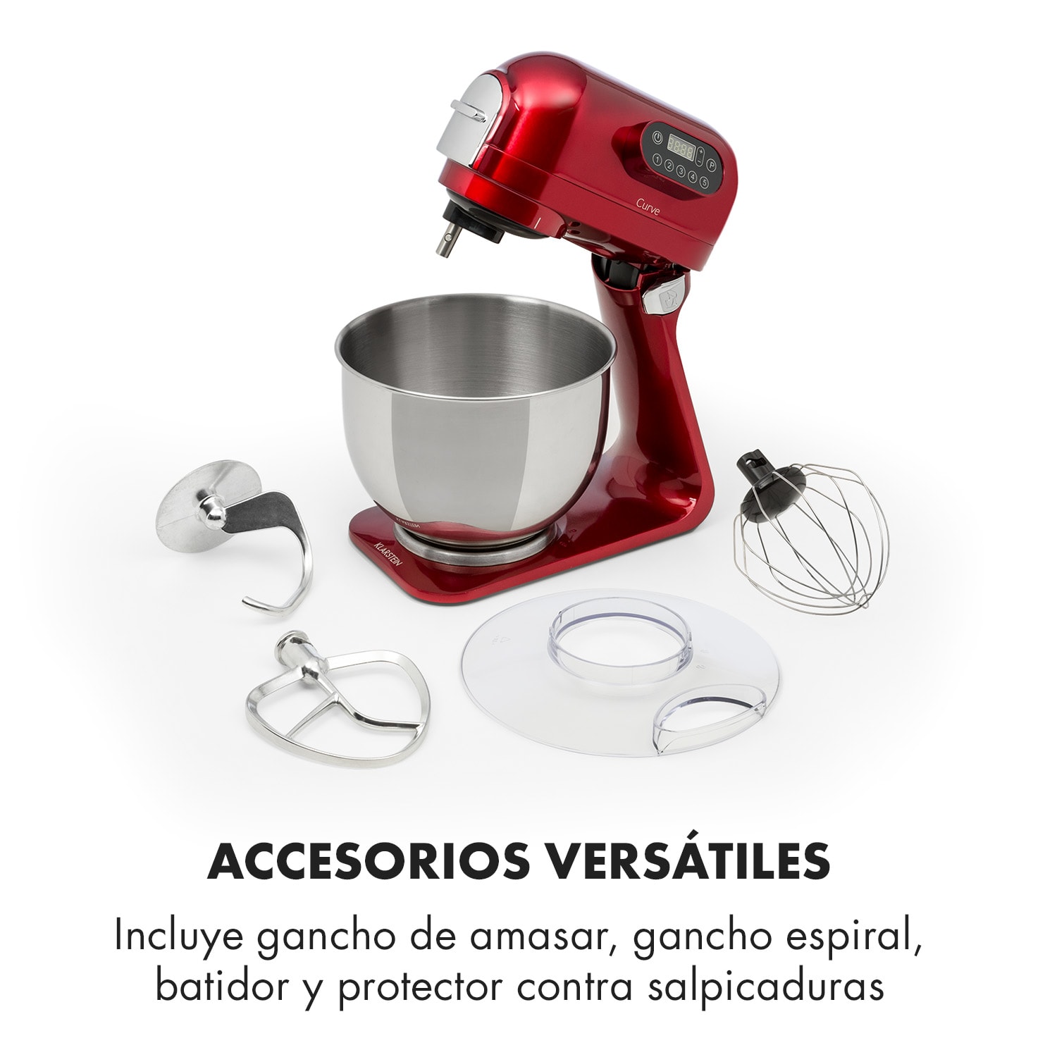 Curve Robot de cocina Display LED 5 velocidades rojo Rojo