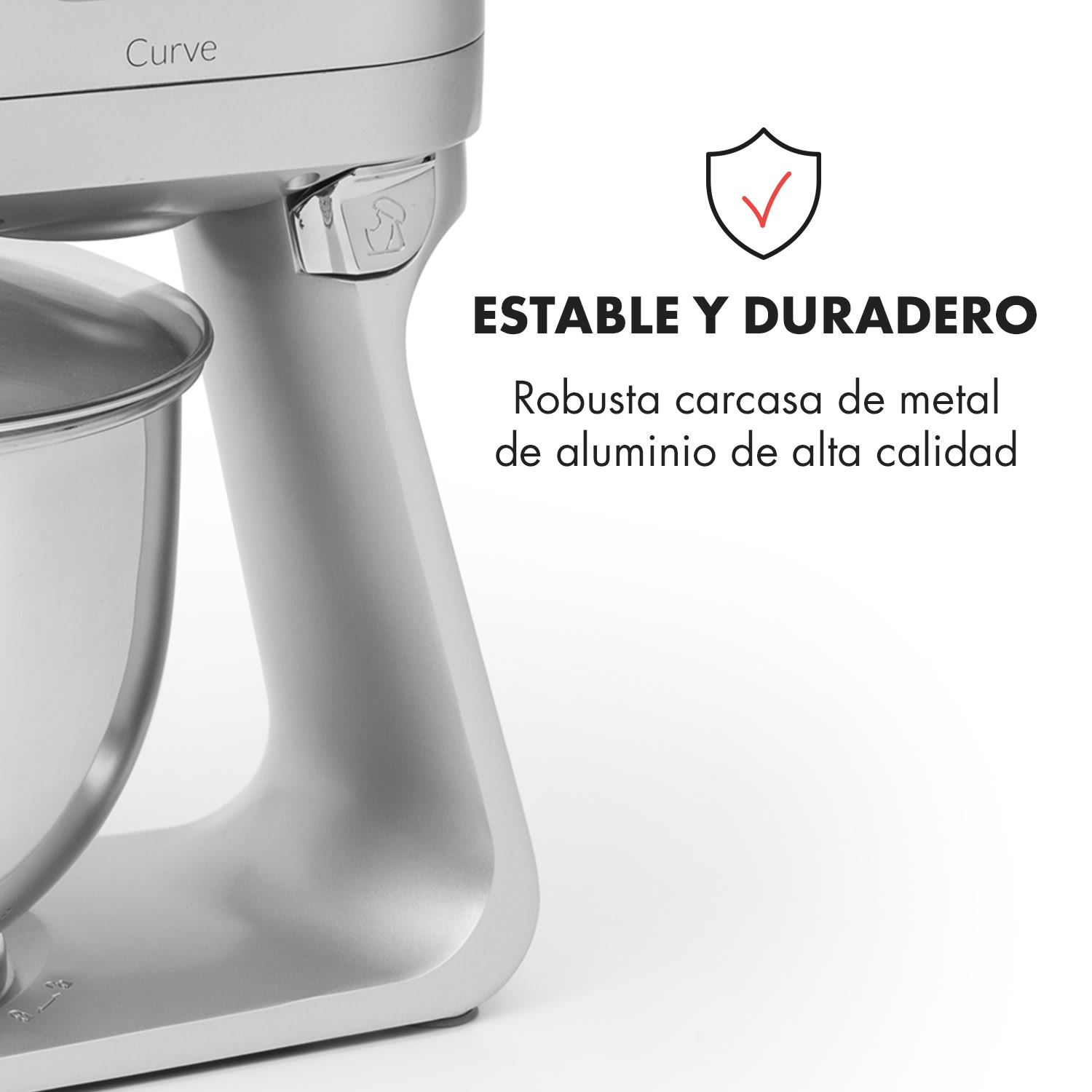 Curve Robot de cocina Display LED 5 velocidades rojo5 velocidades plata Plata