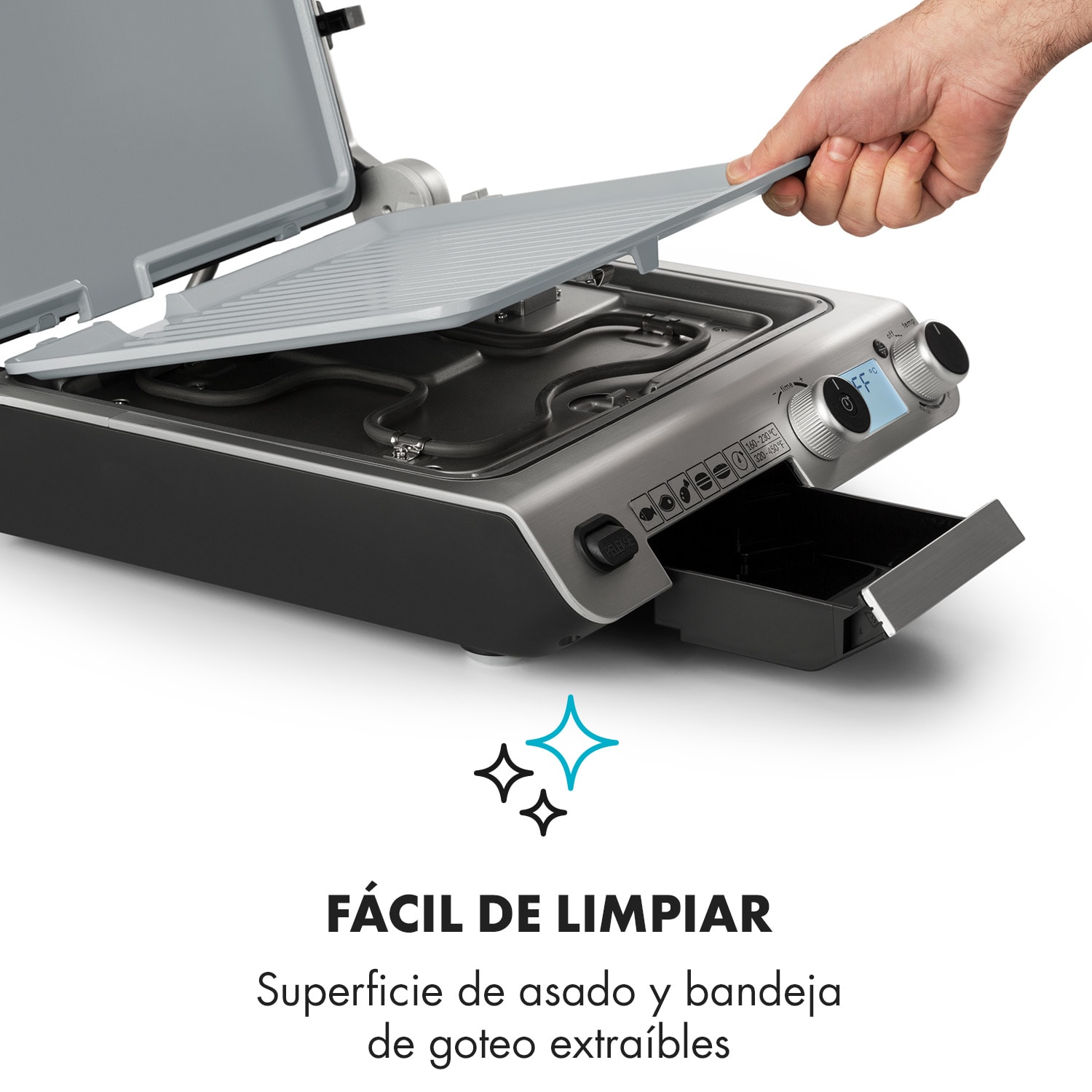 Grand Gourmet Ceramic Asador de contacto 3 en 1 2000W Vitrocerámica negro 