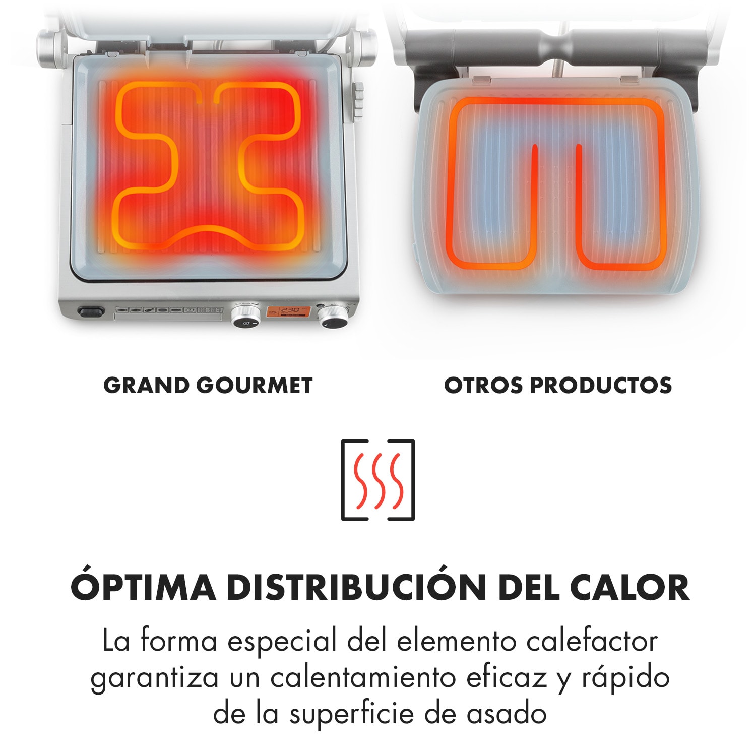 Grand Gourmet Ceramic Asador de contacto 3 en 1 2000W Vitrocerámica negro 