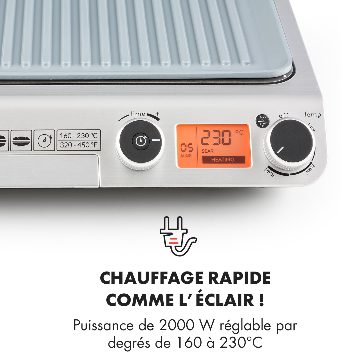 Grand Gourmet Ceramic 3-in-1 contactgrill 2000W glaskeramiek zwart 