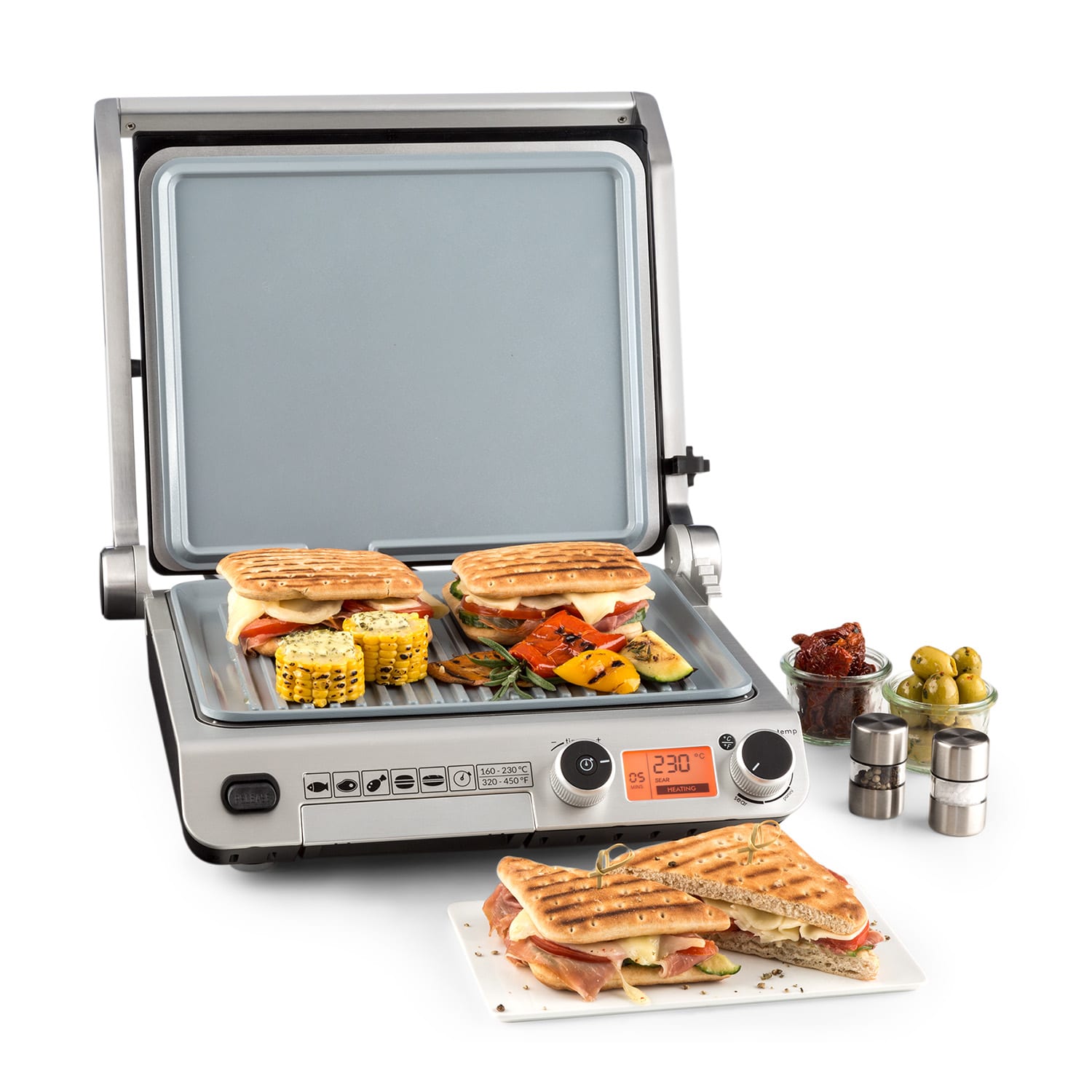 Grand Gourmet Ceramic Griglia a Contatto 3in1 2000W Vetroceramica nero 