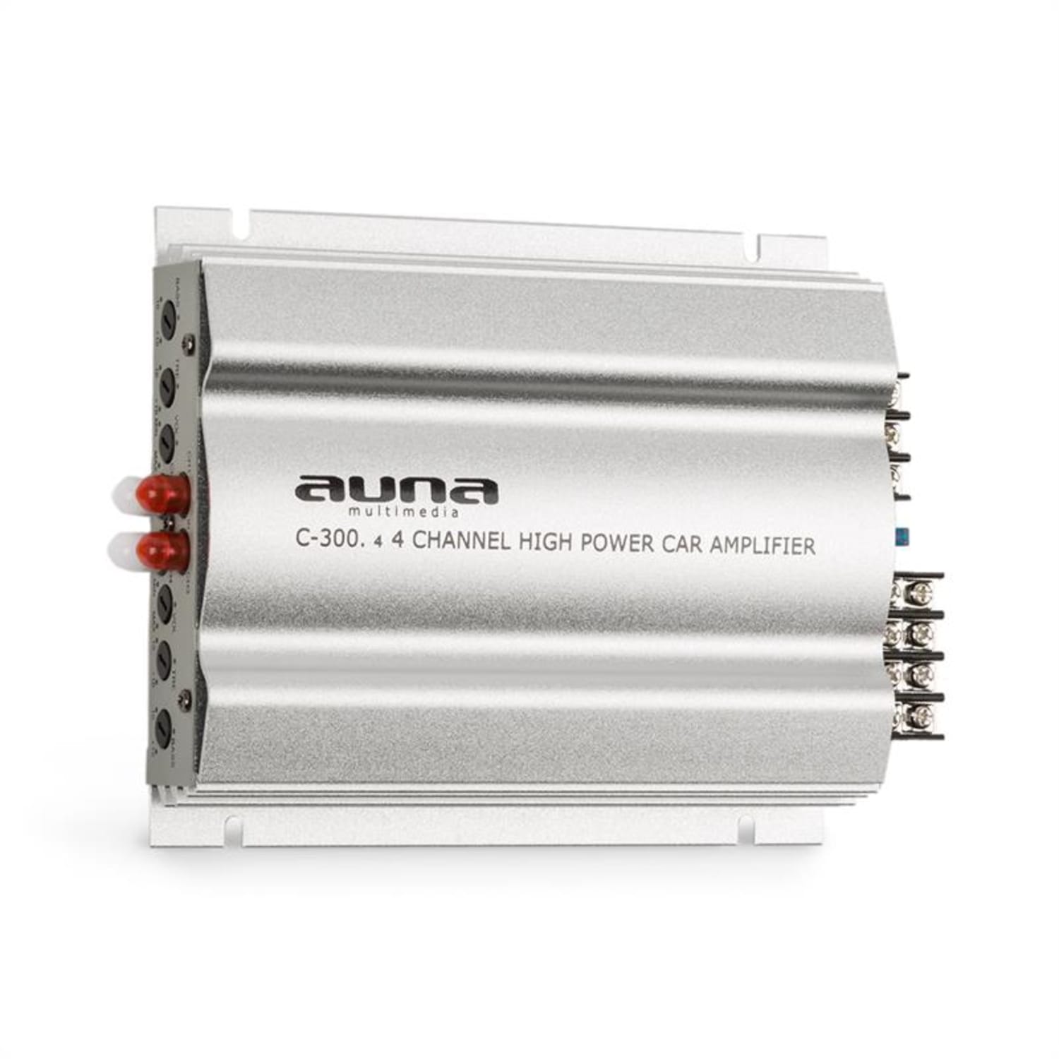 C300.4 4-kanaals-auto-eindversterker 4 x 200W PMPO 100W RMS zilver 