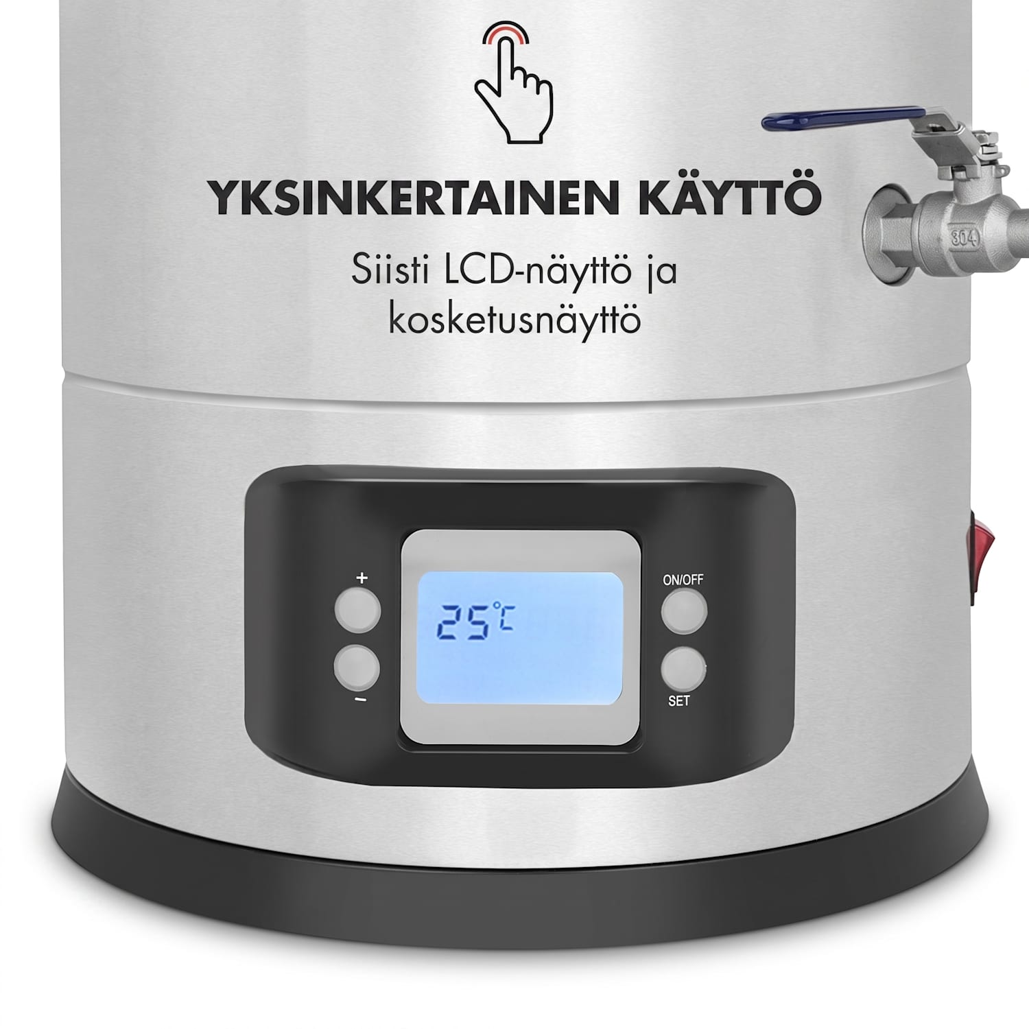 Maischfest käymisastia 5 osaa 1500/3000 W 25 l LCD kosketus ruostumatonta terästä 25 L