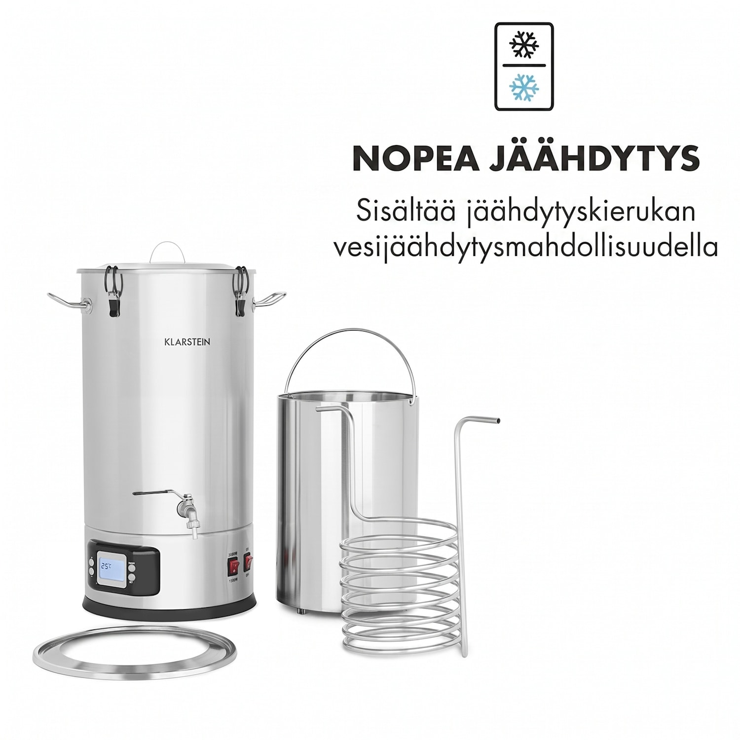 Maischfest käymisastia 5 osaa 1500/3000 W 25 l LCD kosketus ruostumatonta terästä 25 L