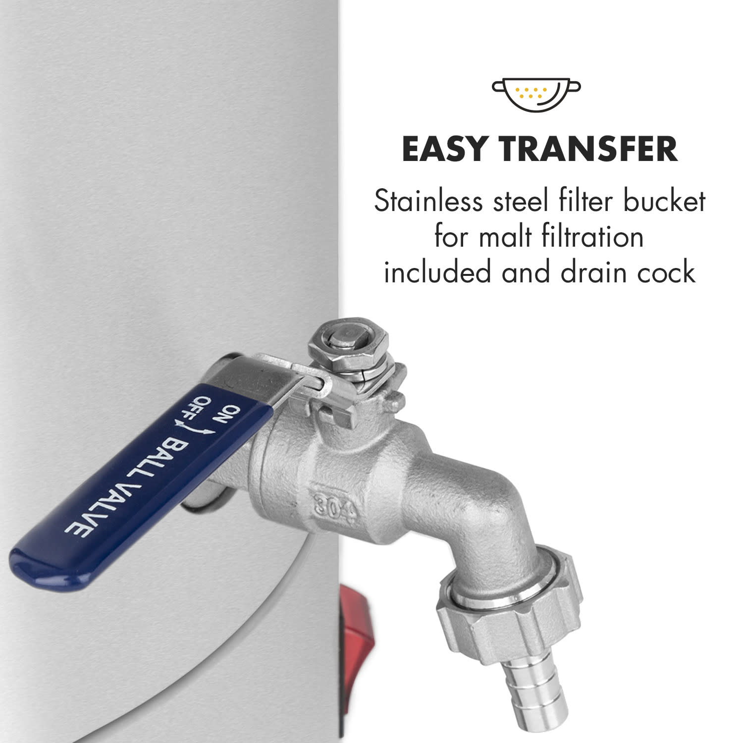 MAISCHFEST, cazan pentru malț, 5 piese, 1500 W / 3000 W, 25 l, lcd tactil, oțel inoxidabil 