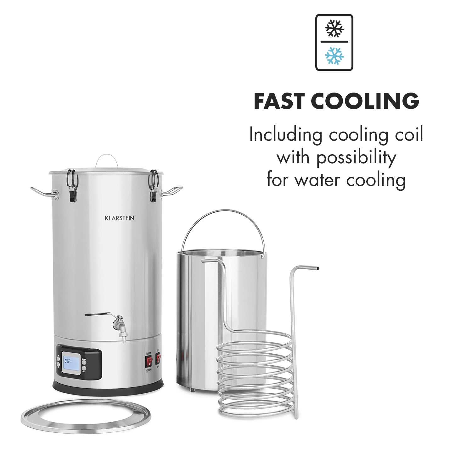 Maischfest Recipiente de Mistura 5 Peças 1500/3000W 25L LCD Touch Aço Inoxidável 25 L
