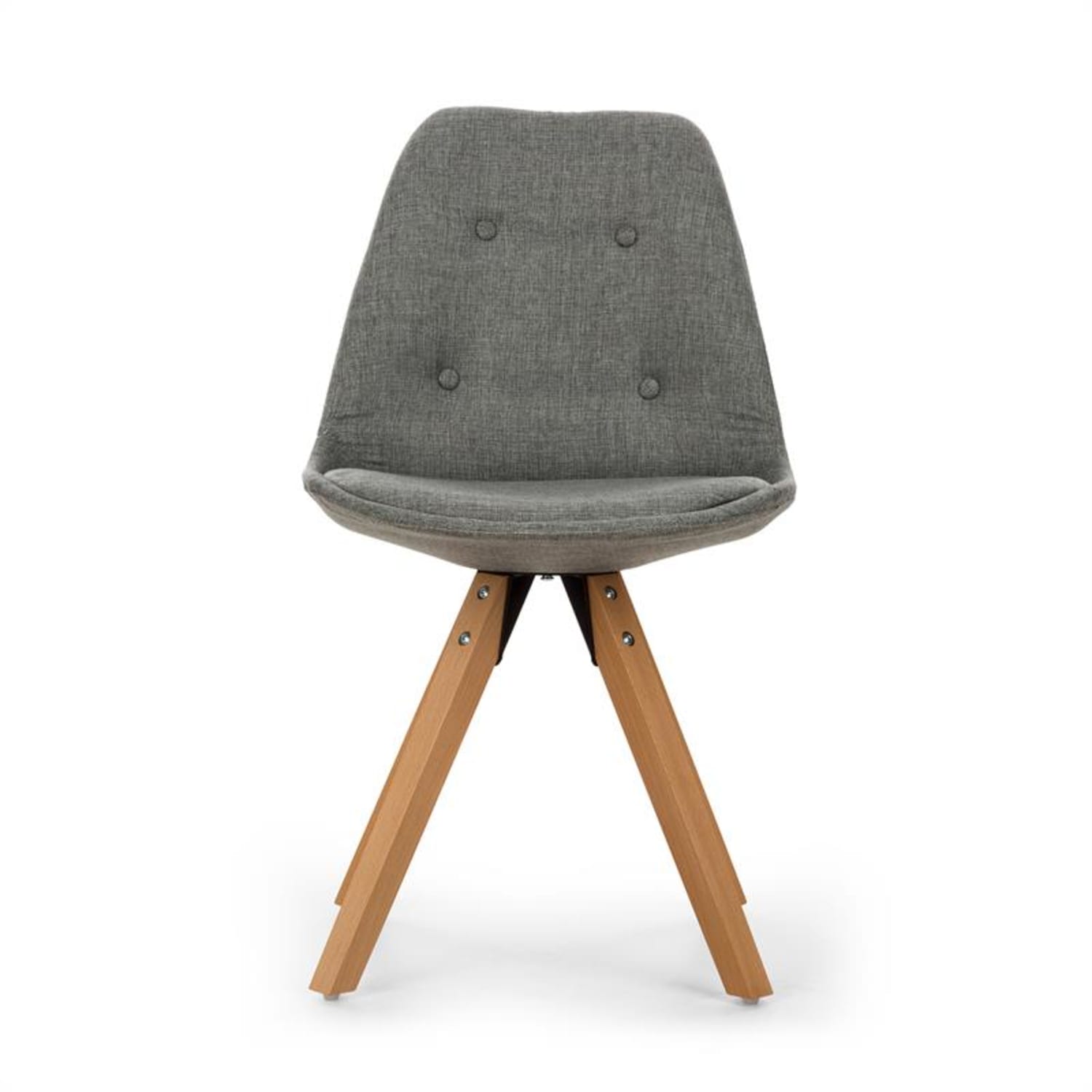 Iseo kuipstoel set van 2 beklede PP-kuip - berkenhout grijs Mid Gray