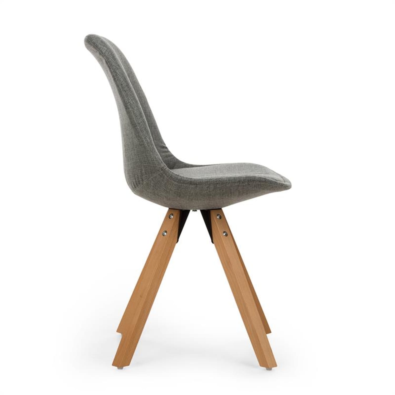 Iseo kuipstoel set van 2 beklede PP-kuip - berkenhout grijs Mid Gray