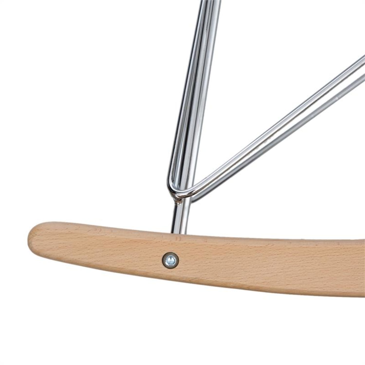 Travolta Chaise à bascule rétro coque plastique dur & bois - blanc 