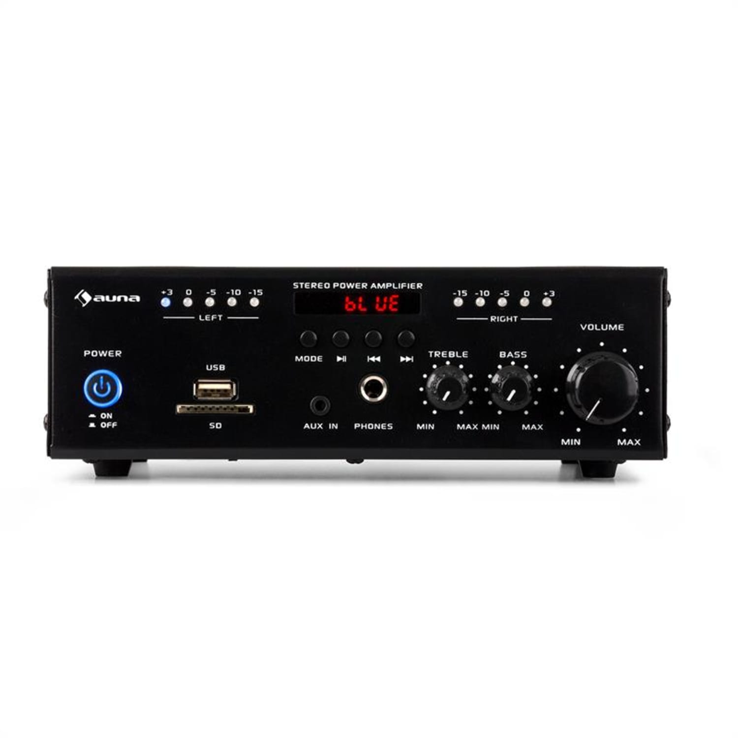 Amp4 BT Amplificador mini estéreo Bluetooth V2.0 Mando a distancia Negro 
