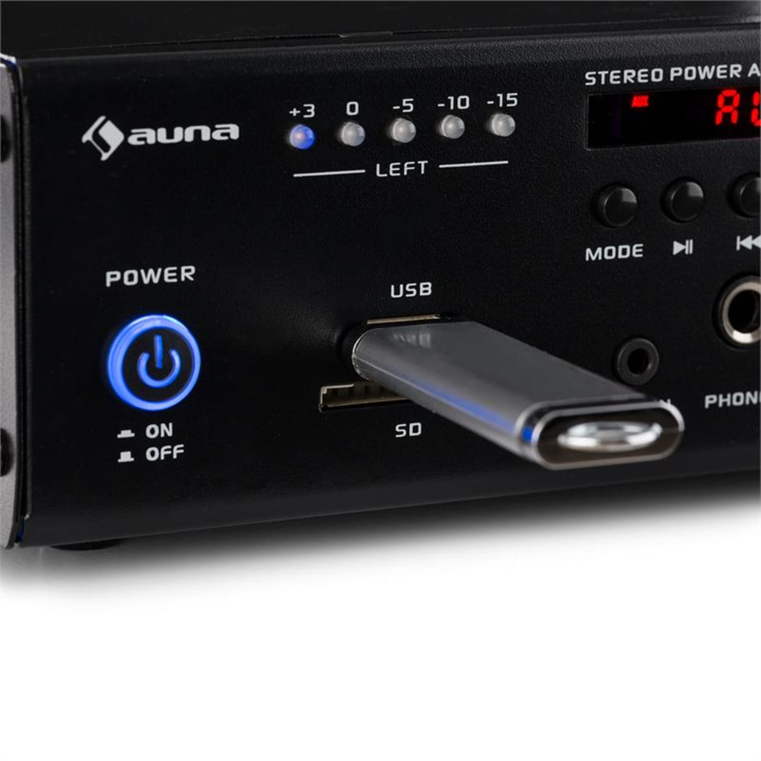 Amp4 BT Amplificador mini estéreo Bluetooth V2.0 Mando a distancia Negro 