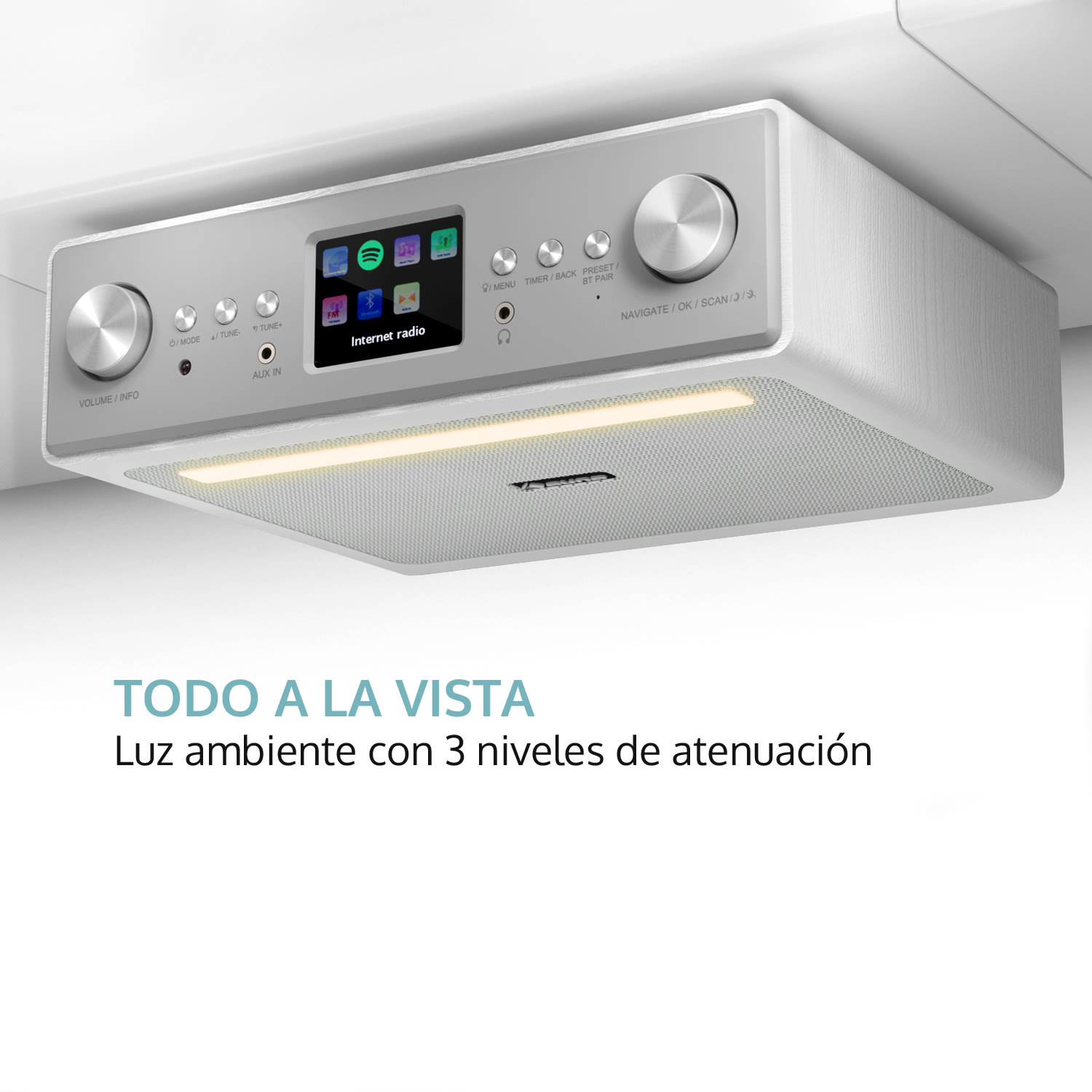 Connect Soundchef radio de cocina empotrable con Internet DAB+ FM bafles de 2 x 3" blanco Sin soporte para tableta | Blanco
