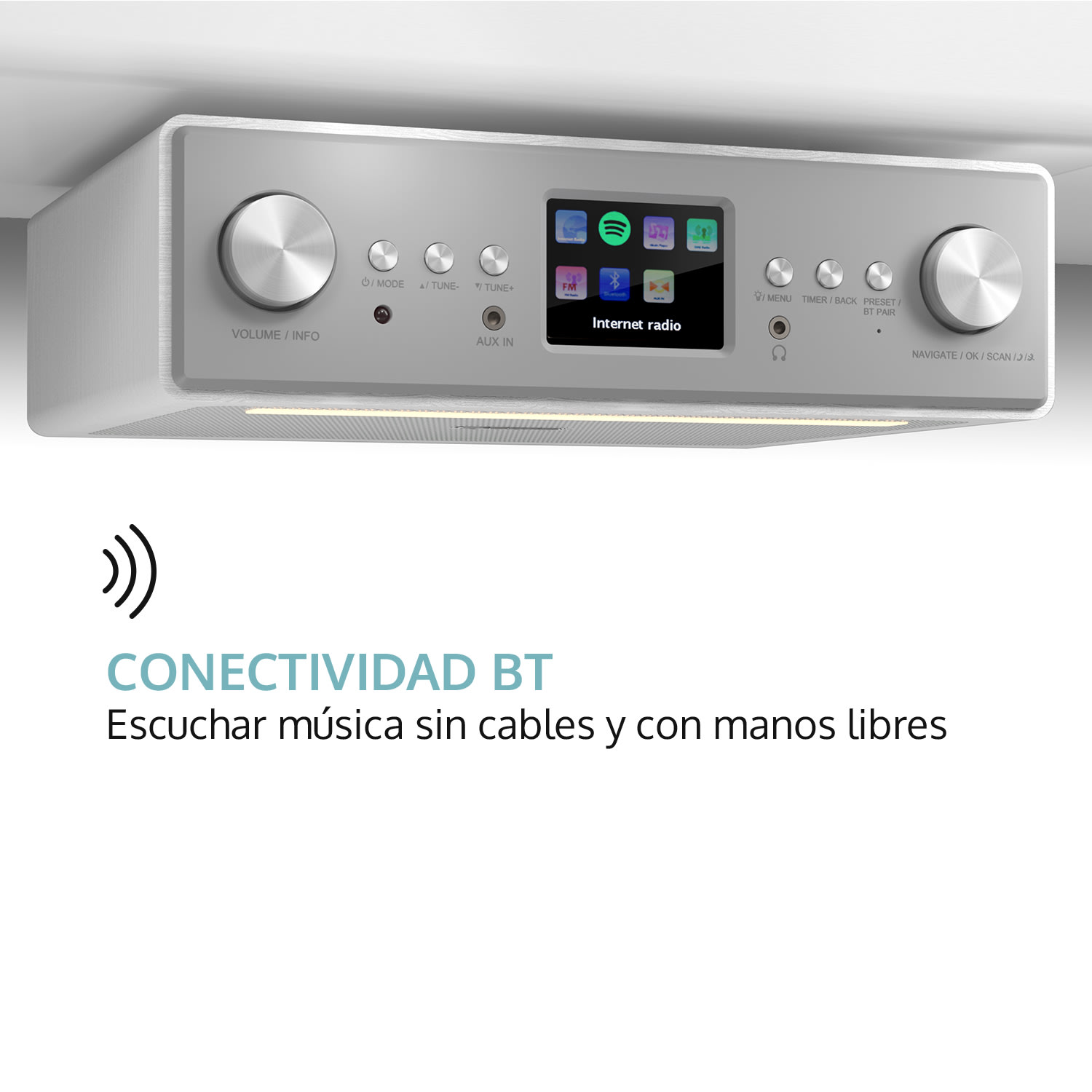 Connect Soundchef radio de cocina empotrable con Internet DAB+ FM bafles de 2 x 3" blanco Sin soporte para tableta | Blanco