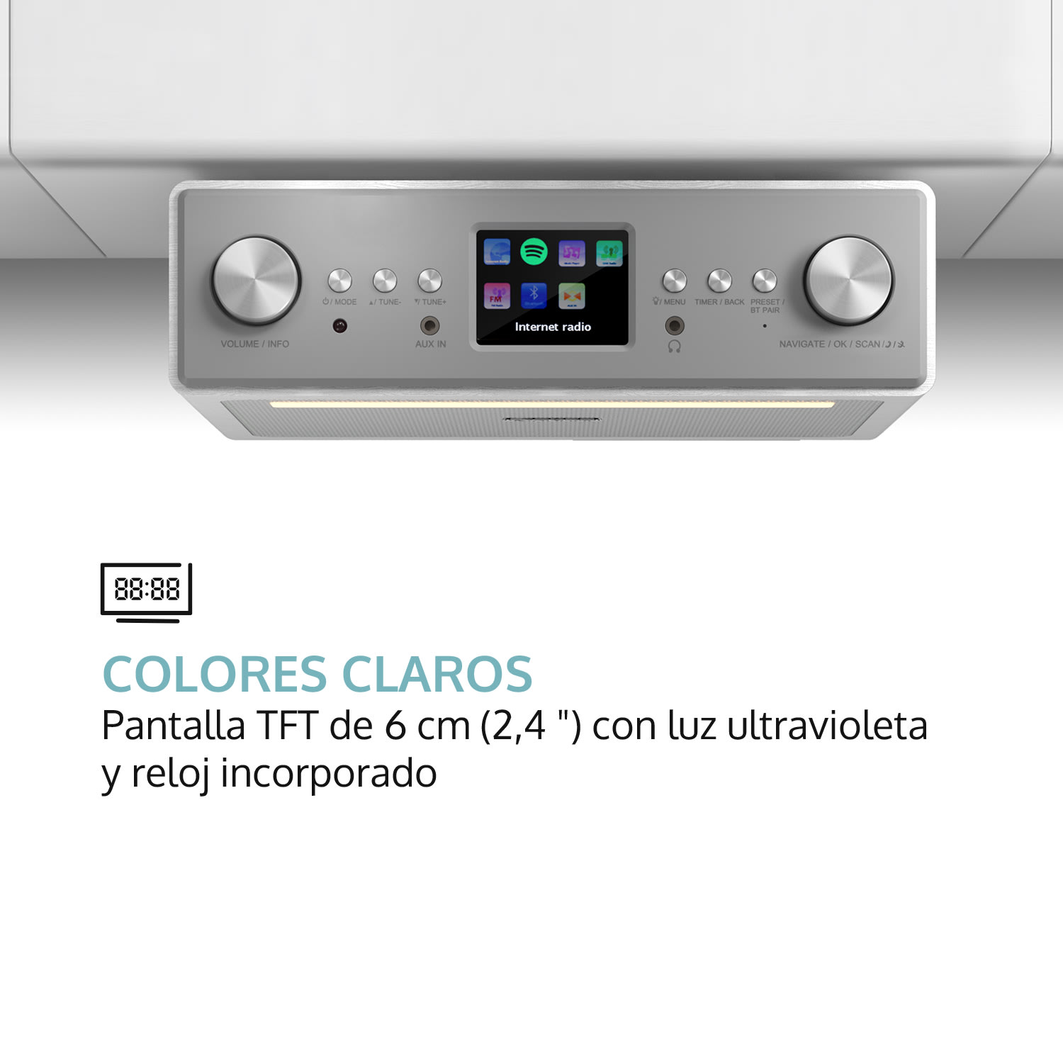 Connect Soundchef radio de cocina empotrable con Internet DAB+ FM bafles de 2 x 3" blanco Sin soporte para tableta | Blanco