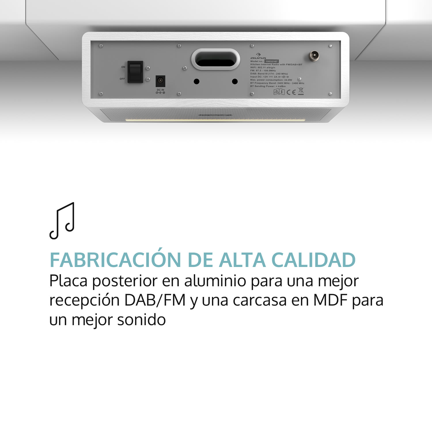 Connect Soundchef radio de cocina empotrable con Internet DAB+ FM bafles de 2 x 3" blanco Sin soporte para tableta | Blanco