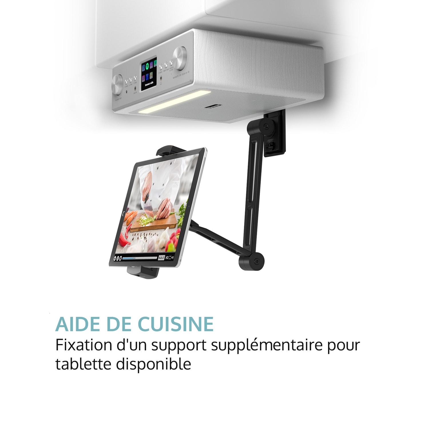 Connect Soundchef Radio encastrable Internet DAB+ FM enceintes 3" -blanc Sans support pour tablette | Blanc